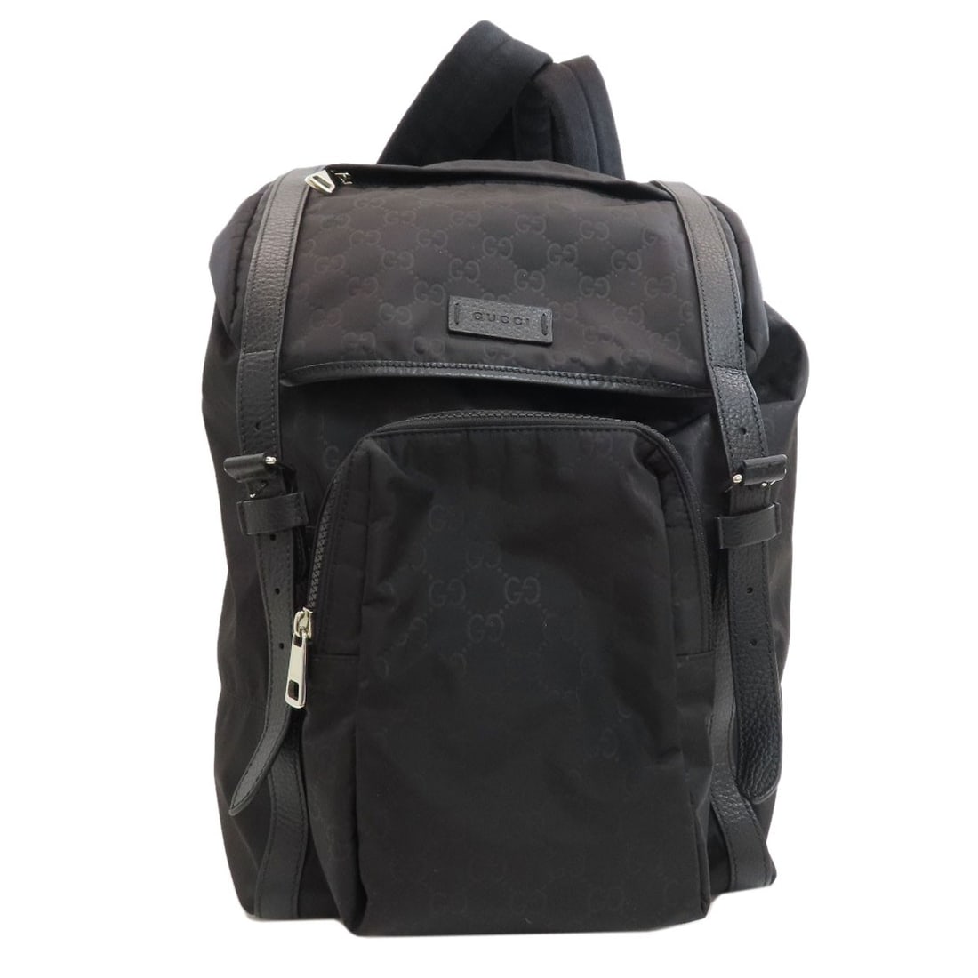 Gucci 510336 Nylon Daypack Backpack Outlet: Gucci 510336 Nylon Daypack Backpack Outlet Black nylon backpack with a 15.0 inch height, 7.3 inch depth, and 9.8 inch width, featuring a drawstring closure and made of nylon material. This A* daypack 