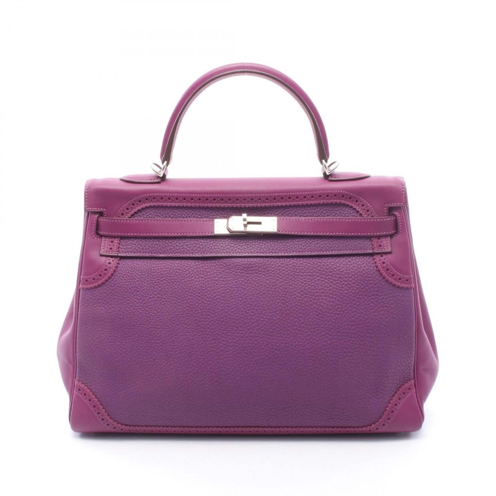 Hermes Handbag Togo Leather: Hermes Handbag Togo Leather Togo leather craftsmanship is showcased in this Anemone purple Herm?s handbag, featuring a 25cm x 35cm x 12cm size. The subtle color and classic design make it a timeless