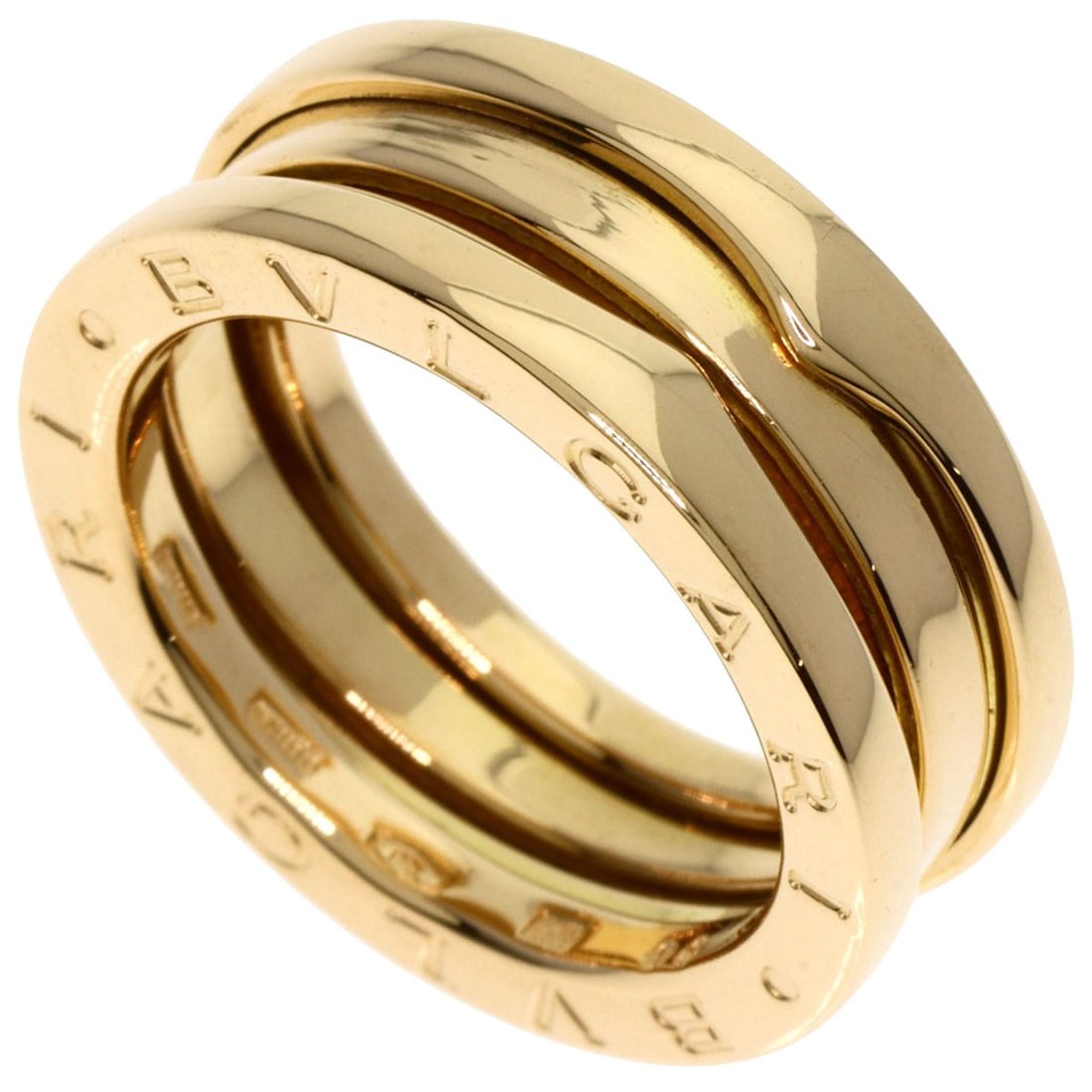 Bvlgari B.Zero1 2 Band #50 Ring K18 Yellow Gold: Bvlgari B.Zero1 2 Band #50 Ring K18 Yellow Gold K18 Yellow Gold BVLGARI B.Zero1 2 Band #50 Ring is a 2-band ring featuring a signature from the artist. Made from K18 Yellow Gold, this ring showcases