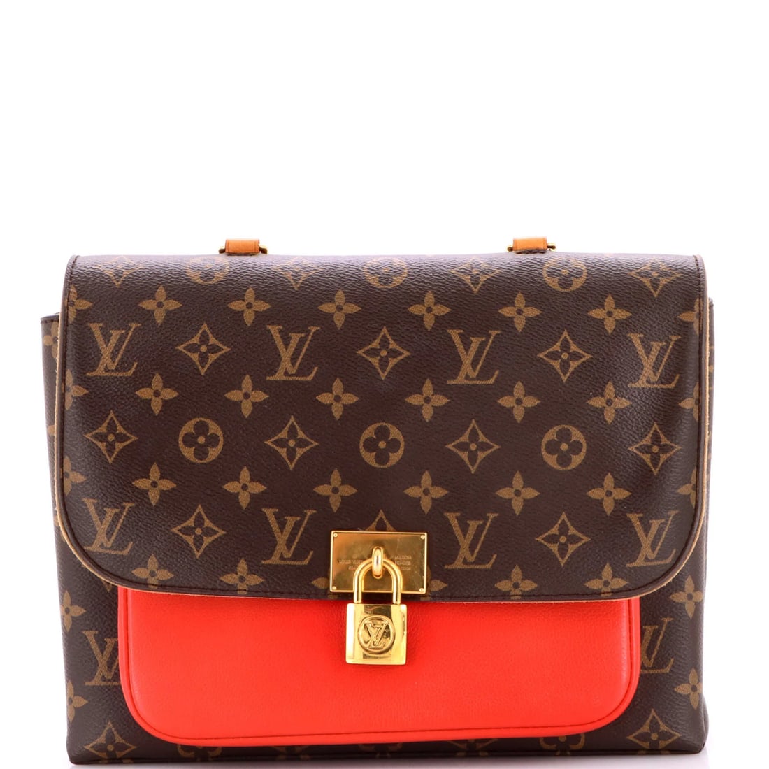 Canvas Monogram Leather with Louis Vuitton Handbag: Canvas Monogram Leather with Louis Vuitton Handbag Canvas Monogram Leather with Louis Vuitton Handbag. This Marignan handbag features a classic design with a canvas-coated leather exterior in a rich b
