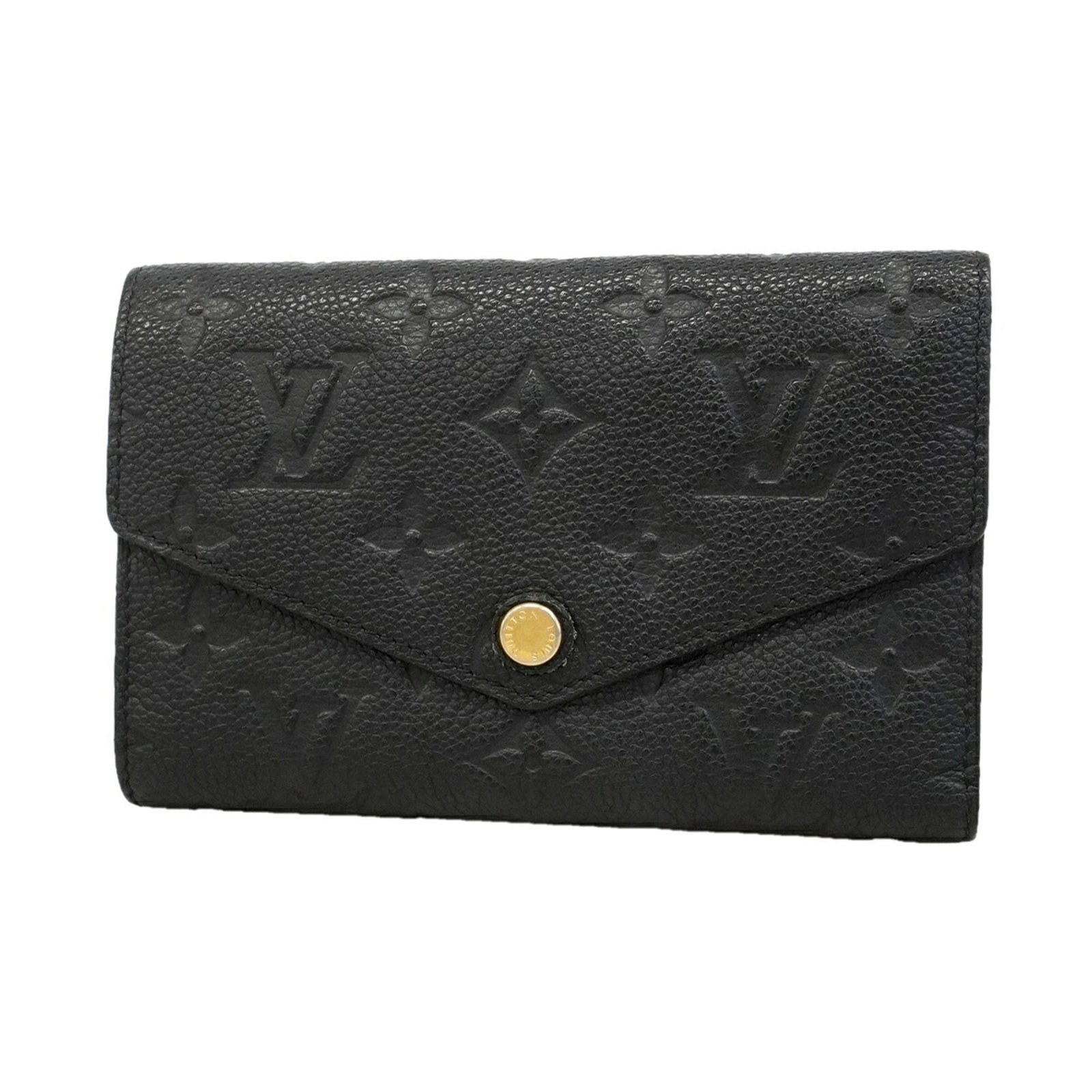 Louis Vuitton Wallet (Tri-Fold): Louis Vuitton Wallet (Tri-Fold) The Louis Vuitton tri-fold wallet boasts a sleek Noir finish, measuring 10cm x 15cm x 2cm, perfect for a stylish and organized handbag. This iconic design features a