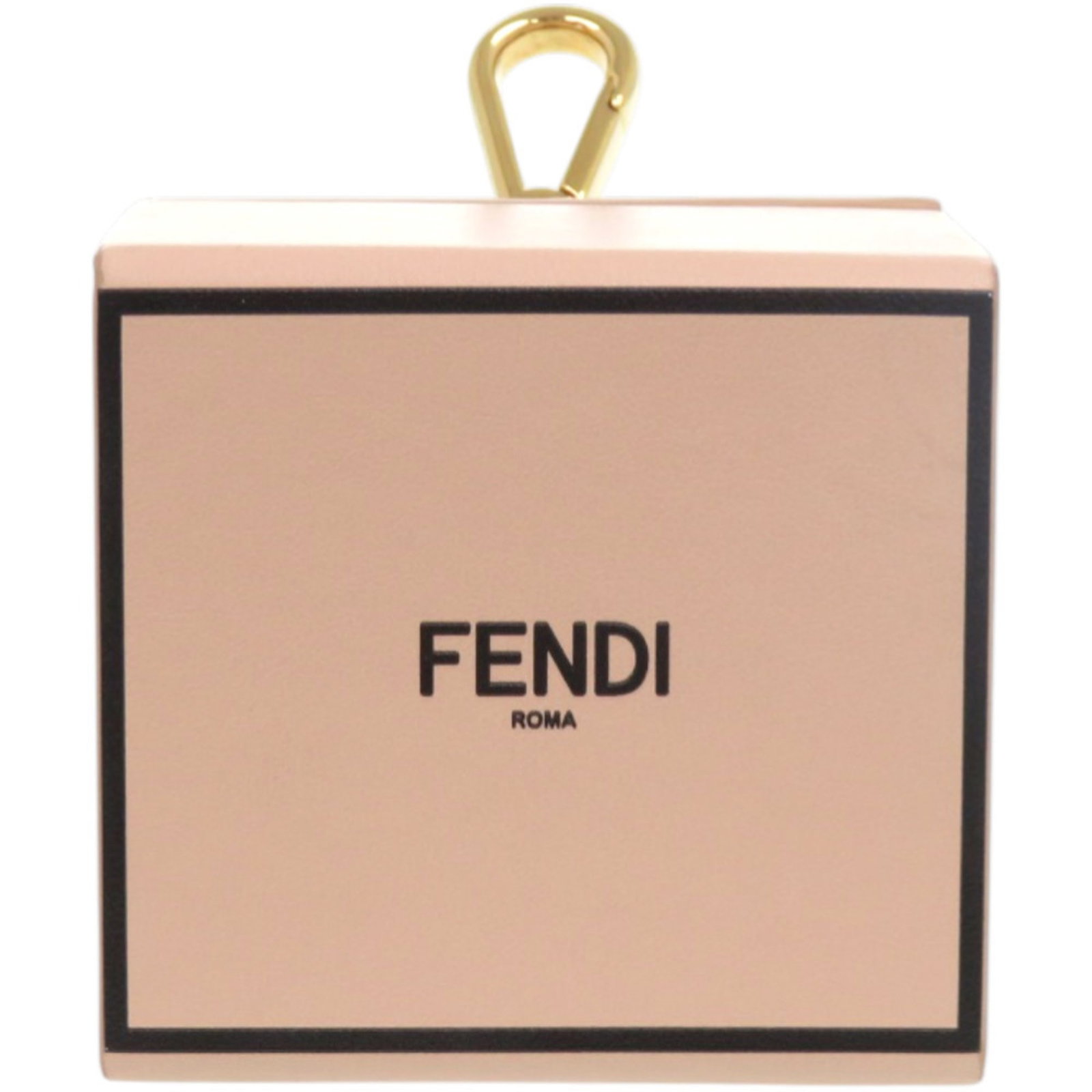 Keyring Leather Fendi: Keyring Leather Fendi Gold and pink leather keyring from Fendi, a stylish accessory in a compact 7cm x 7.5cm x 6cm size. Crafted from high-quality leather, this keyring is a luxurious touch for