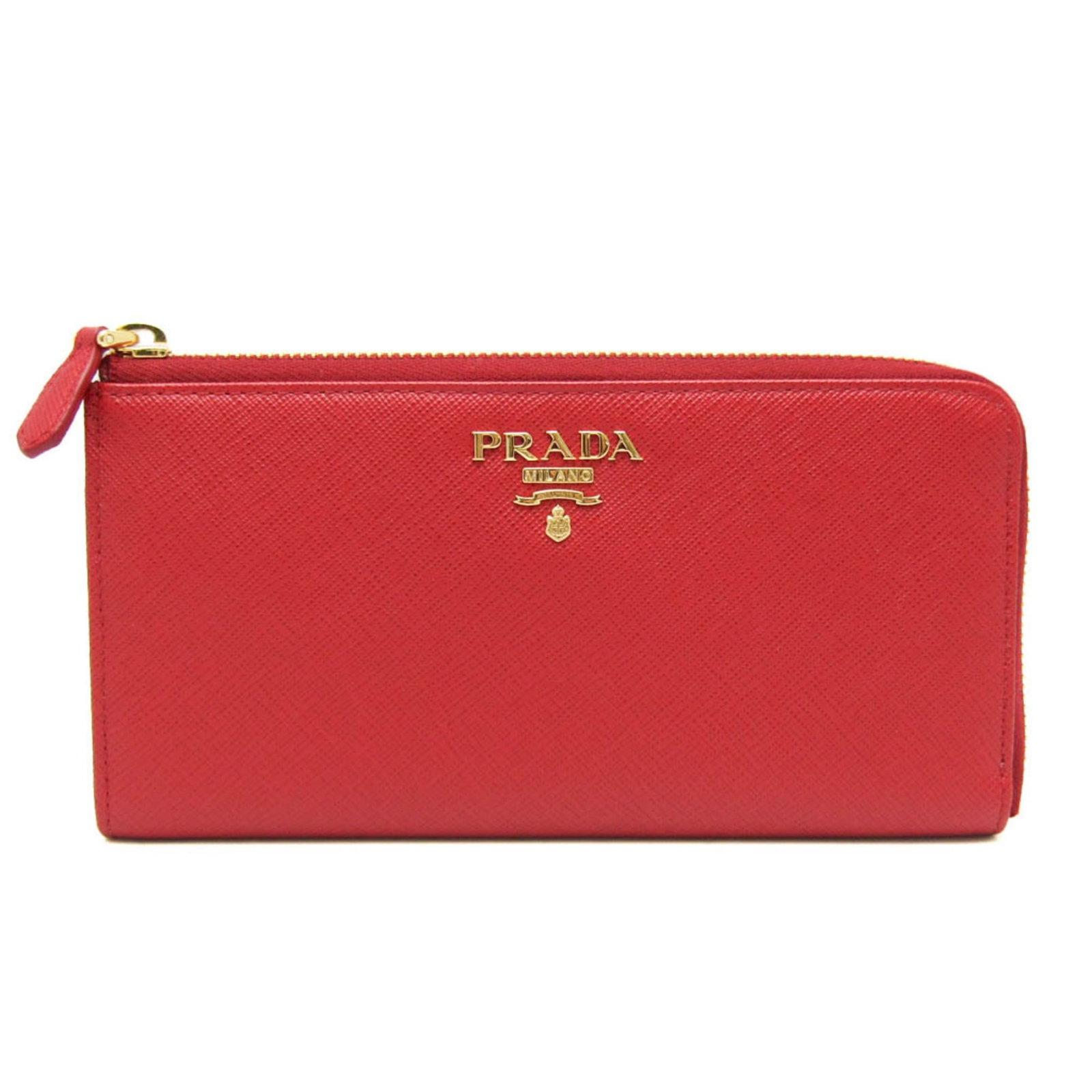 Prada Long Bill Wallet (Bi-Fold) Saffiano: Prada Long Bill Wallet (Bi-Fold) Saffiano Saffiano leather gives this Prada Long Bill Wallet its distinctive look and feel, with a bold red color that adds a pop of personality. The bi-fold design and
