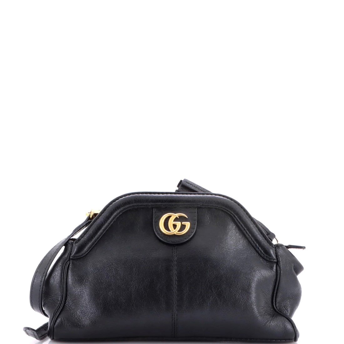 Gucci RE BELLE Small Leather Shoulder Bag: Gucci RE BELLE Small Leather Shoulder Bag Small and stylish, the Gucci RE(BELLE) Small Leather Shoulder Bag features a sleek black exterior with aged gold hardware. Measuring 7" tall and 11" wide, thi