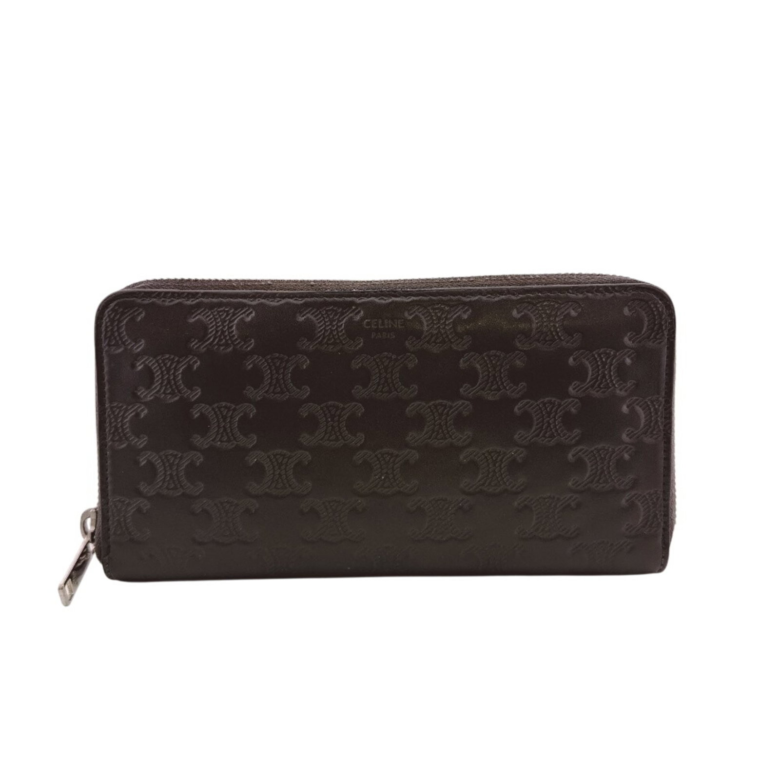 Celine Long Wallet (Bi-Fold) Leather: Celine Long Wallet (Bi-Fold) Leather The Celine Long Wallet (Bi-Fold) Leather is a sophisticated, gray leather bi-fold wallet with a classic design. Measuring 9.5cm x 18.5cm x 2cm, it features a