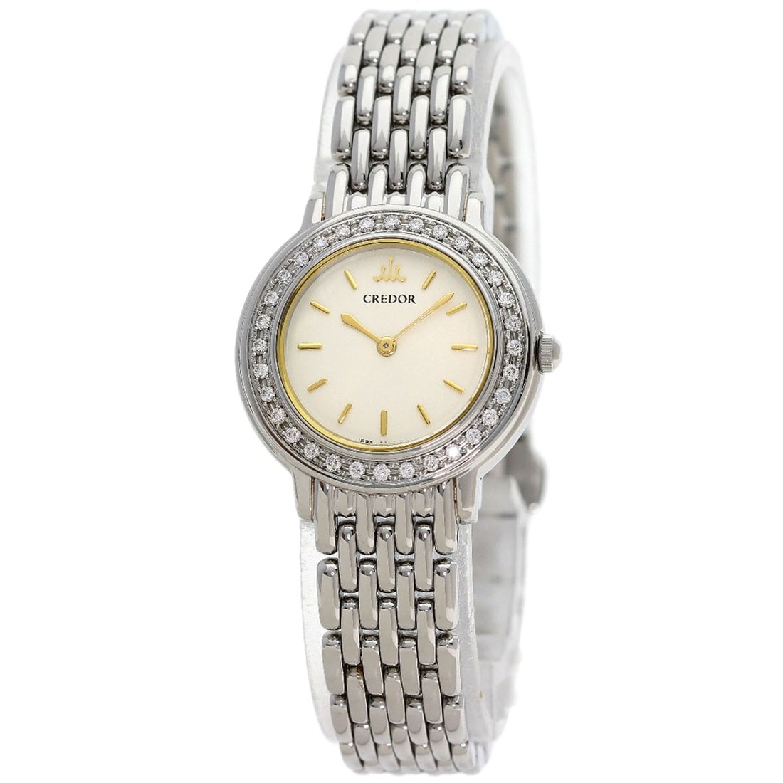 Stainless Steel Seiko Watches Diamondbezel Credor 1E70 Stainless Steel: Stainless Steel Seiko Watches Diamondbezel Credor 1E70 Stainless Steel Stainless Steel Seiko Watches Diamondbezel Credor 1E70 Stainless SteelSilver stainless steel case with a silver diamondbezel, add