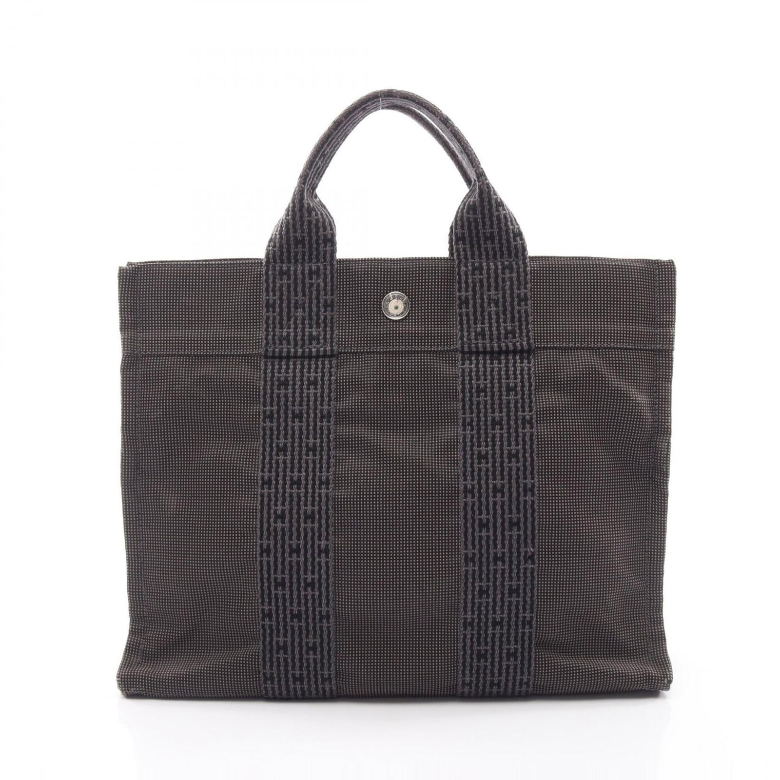 Nylon Canvas Handbag Hermes Tote: Nylon Canvas Handbag Hermes Tote Nylon canvas handbag with a classic design, featuring a sturdy 23cm x 30cm x 8cm size and a versatile gray color. This iconic tote bag is made from durable nylon canva