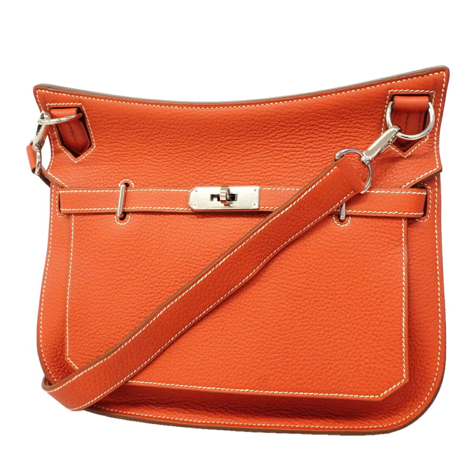 Hermes Shoulder Bag Taurillon Clemence Leather: Hermes Shoulder Bag Taurillon Clemence Leather The Taurillon Clemence leather shoulder bag from Hermes boasts a rich, sanguine color and sleek silver hardware, adding a touch of sophistication to any 
