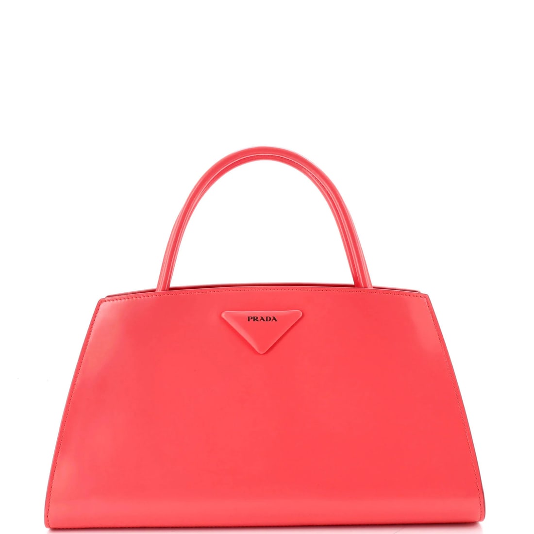 Large Leather Spazzolato Top Bag Architectural Handle Prada (1 of 6)
