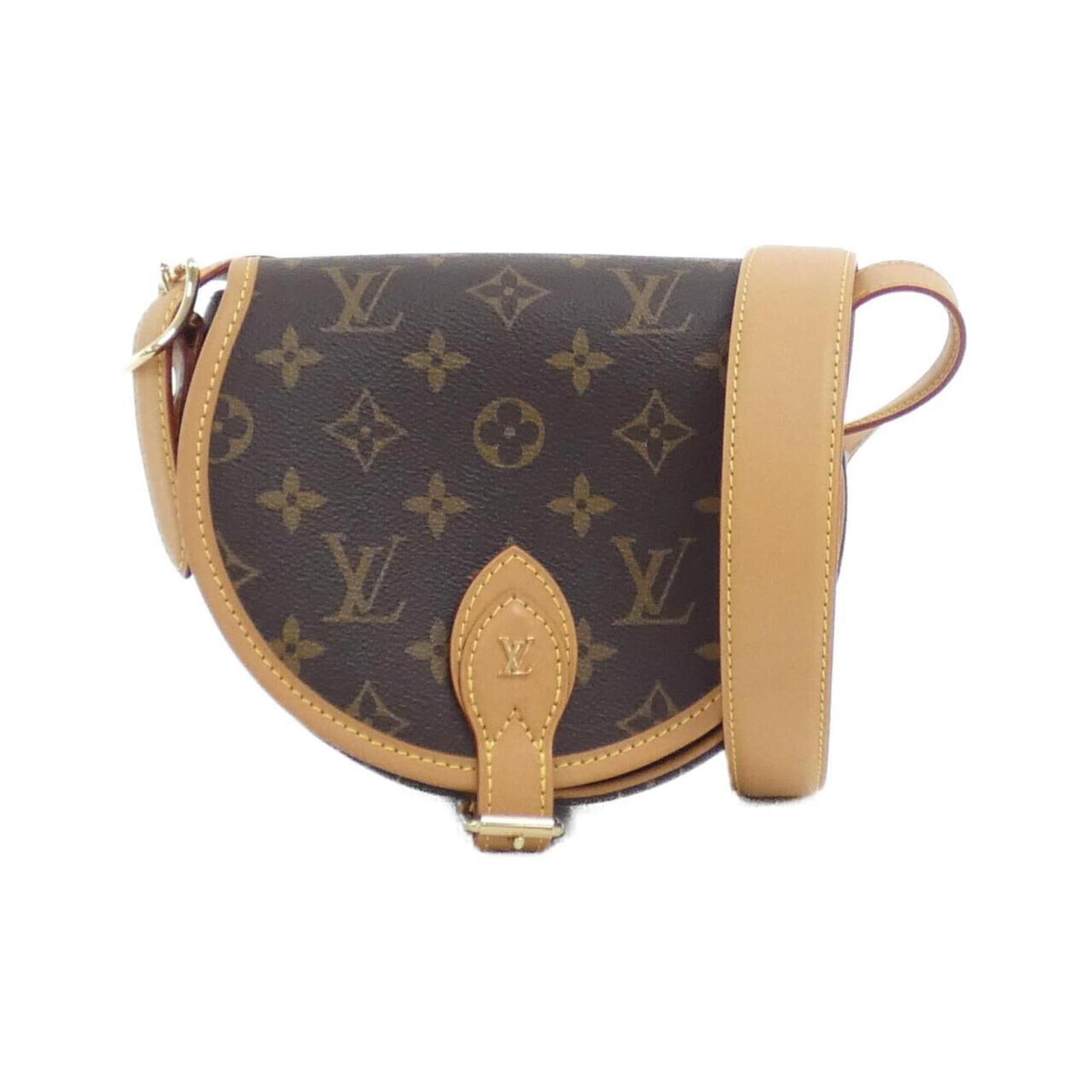Canvas Coated Louis Vuitton Bag Shoulder: Canvas Coated Louis Vuitton Bag Shoulder Marron coated canvas shoulder bag with gold hardware, measuring 16cm x 18cm x 8cm, bearing a signature. This Louis Vuitton MPN M44860 shoulder bag is made
