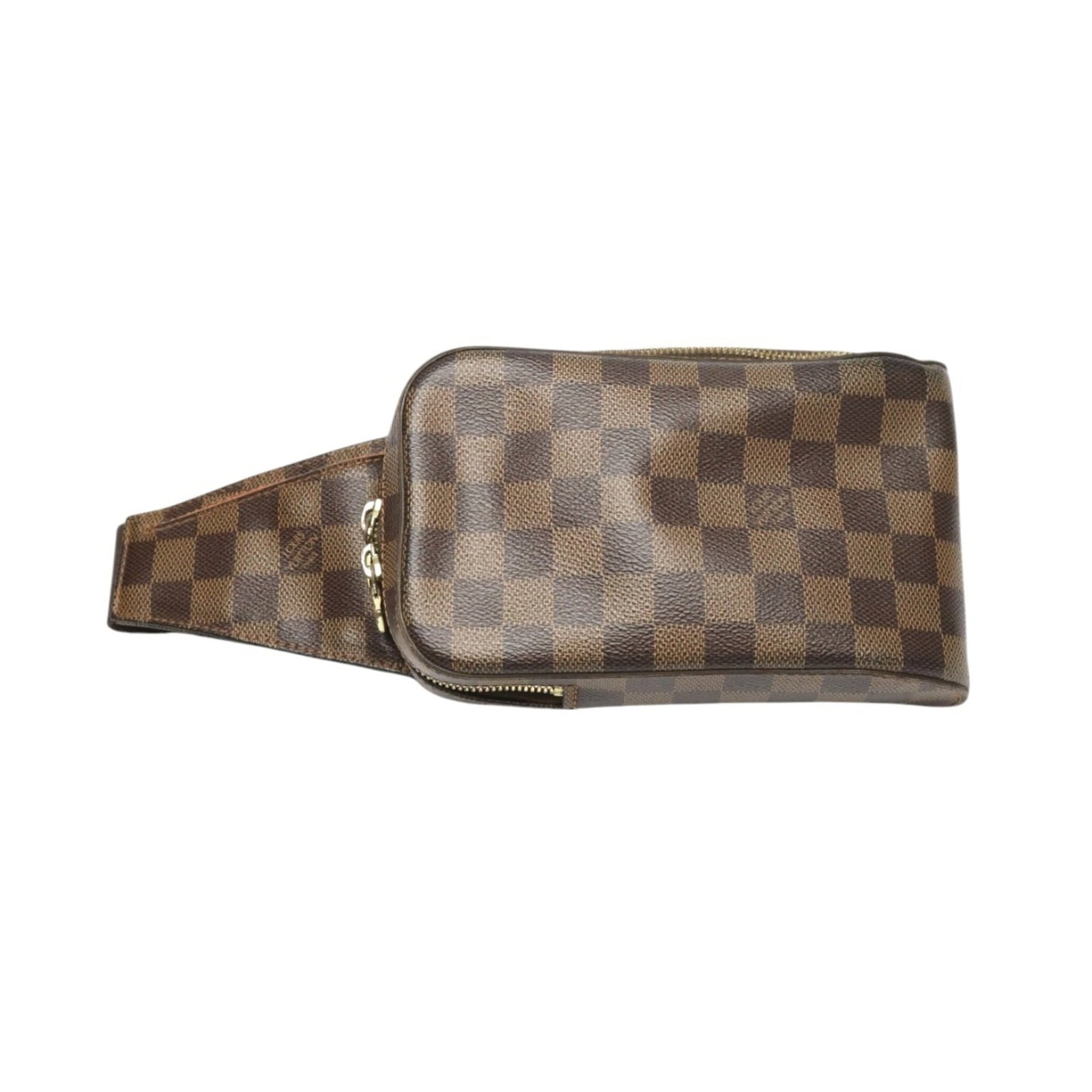 Canvas Sling Bag Damier Louis Vuitton: Canvas Sling Bag Damier Louis Vuitton Damier Canvas Sling Bag in Brown, Ebene, and Galle Colors. This Louis Vuitton Jeronimos sling bag features a classic Damier pattern in a unique combination of bro
