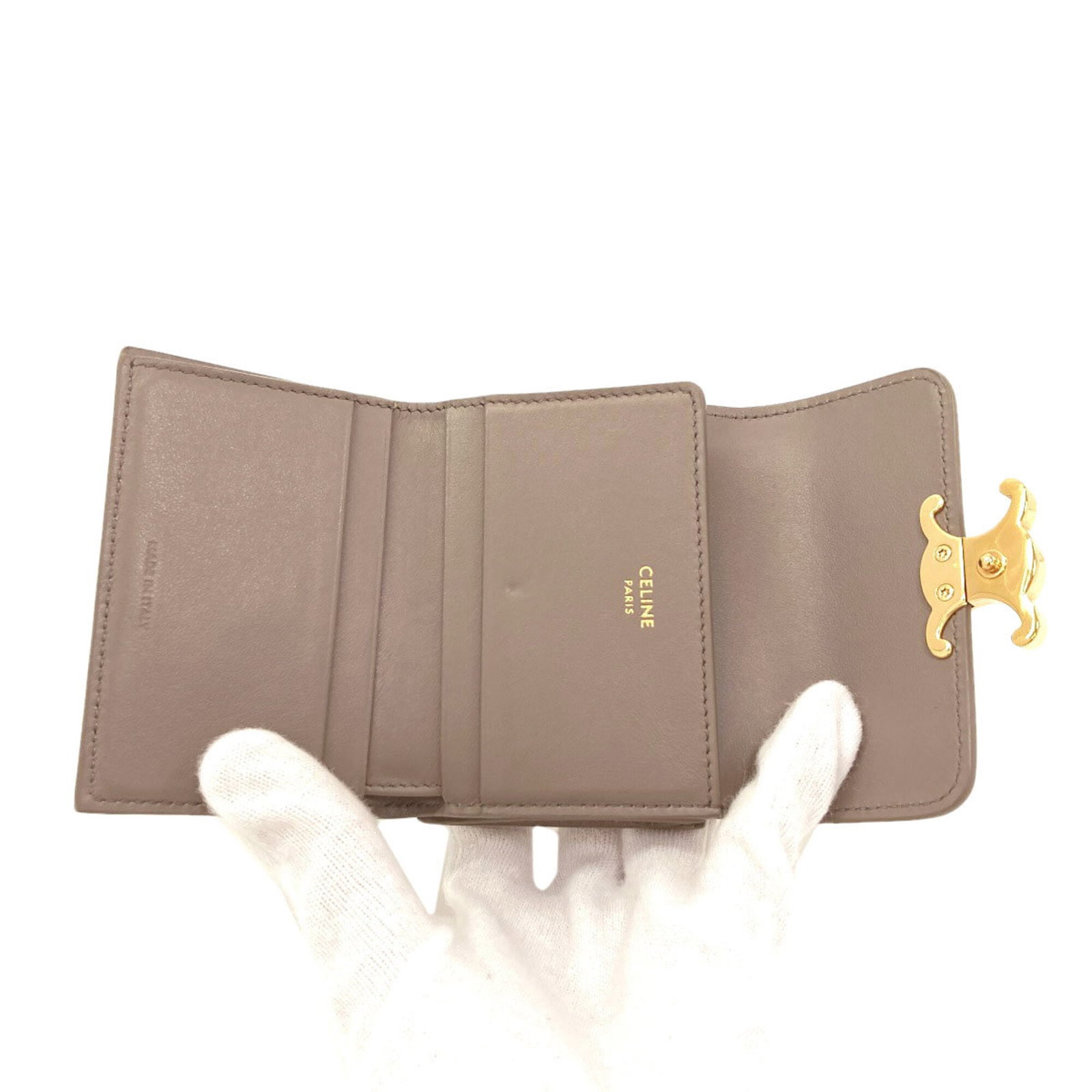 Celine Leather Wallet Fold - 4
