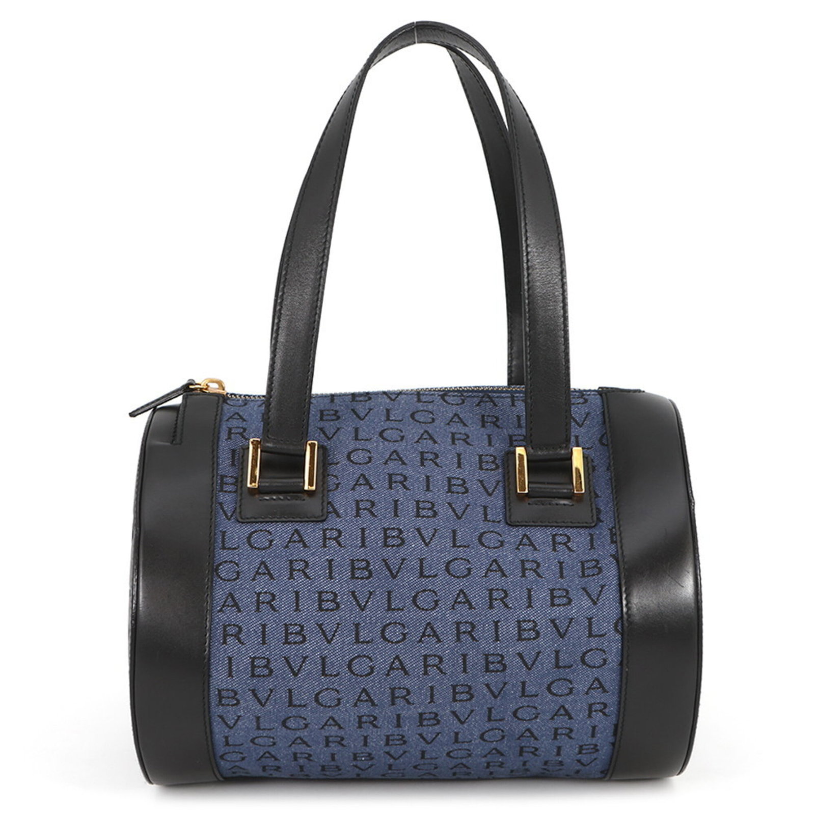Handbag Bvlgari Denim Leather: Handbag Bvlgari Denim Leather Bvlgari Denim Leather Handbag is crafted from a unique blend of denim and leather, offering a distinctive look that sets it apart. Its navy black color and gold hardware