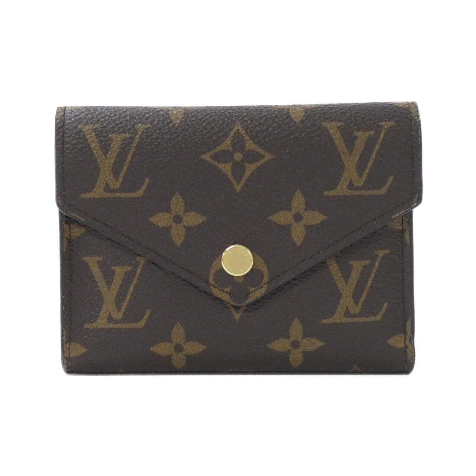 Louis Vuitton Wallet (Tri-Fold) Coated Canvas: Louis Vuitton Wallet (Tri-Fold) Coated Canvas Tri-fold wallet with a classic Louis Vuitton design, crafted from coated canvas in a timeless Marron hue. The iconic Monogram pattern adds a touch of