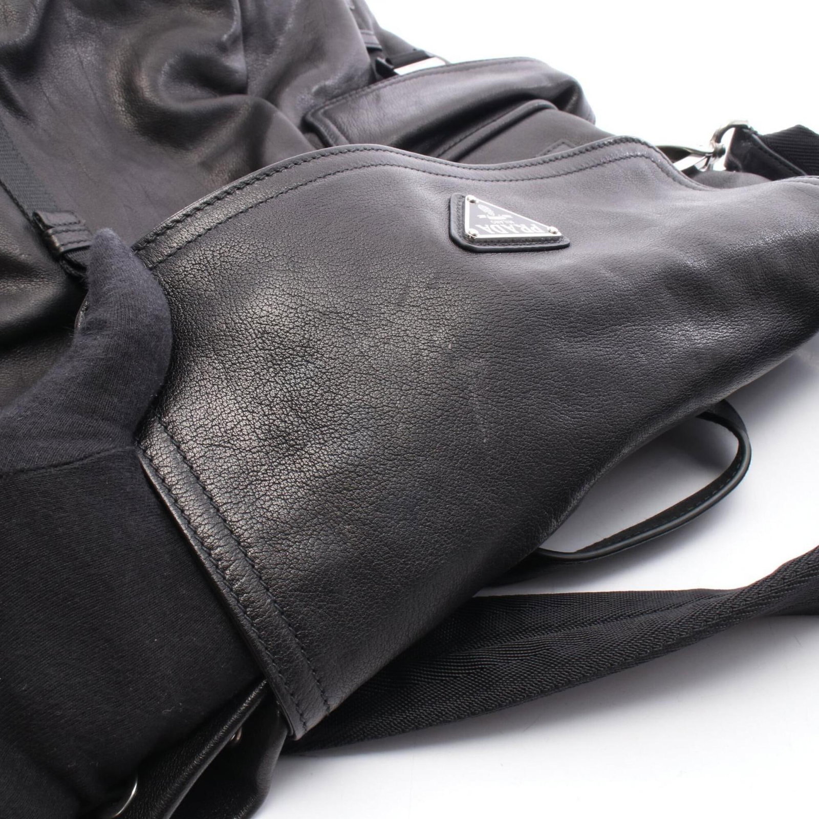 Handbag Leather Backpack Prada - 6