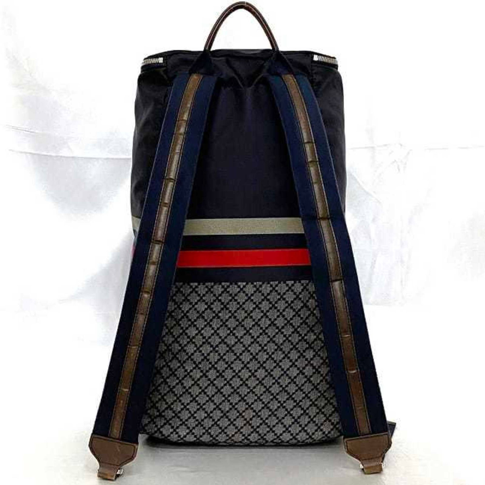 Nylon Leather Backpack Gucci - 4