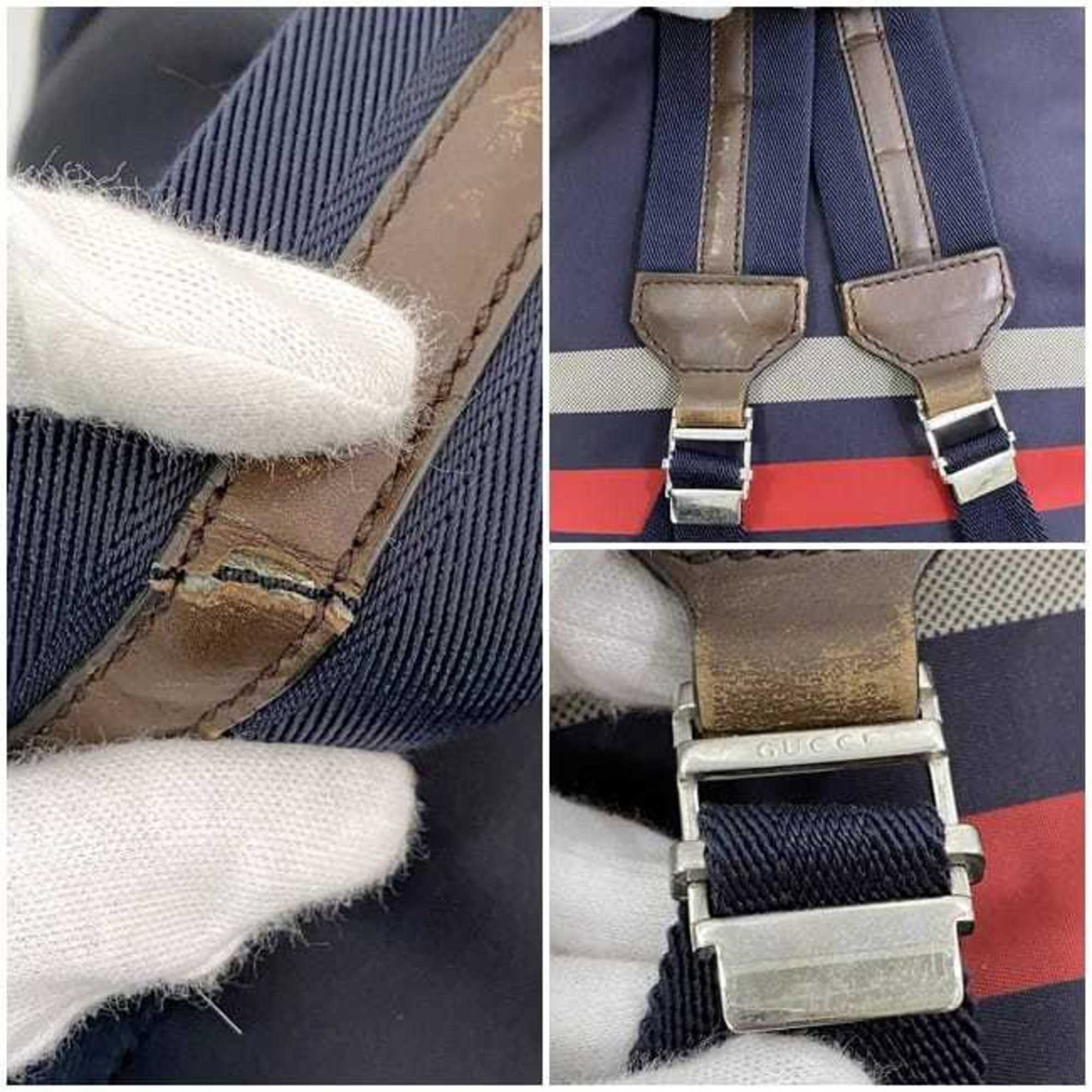 Nylon Leather Backpack Gucci - 8