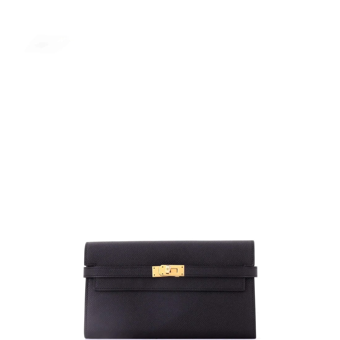 Hermes Kelly Wallet Long Epsom: Hermes Kelly Wallet Long Epsom The Hermes Kelly Wallet Long Epsom boasts sleek, black leather exterior and gold hardware, making it a stylish accessory. With its classic Epsom design and long