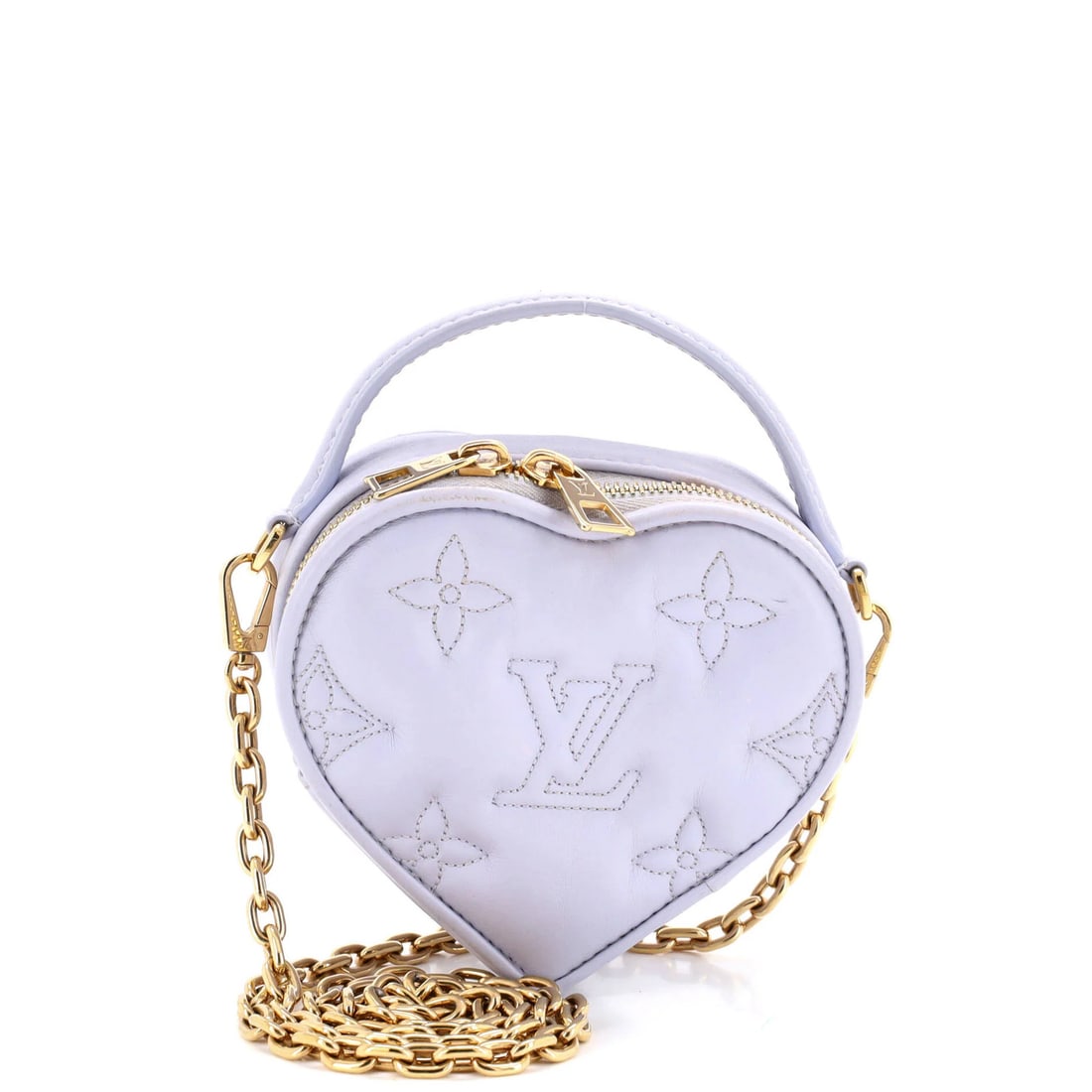 Bubblegram Leather Pouch My Pop Vuitton Louis: Bubblegram Leather Pouch My Pop Vuitton Louis Purple Louis Vuitton Pop My Heart Pouch Bag with Bubblegram Leather Exterior, featuring a gold hardware accent, measures 4" in height, 5" in width, and