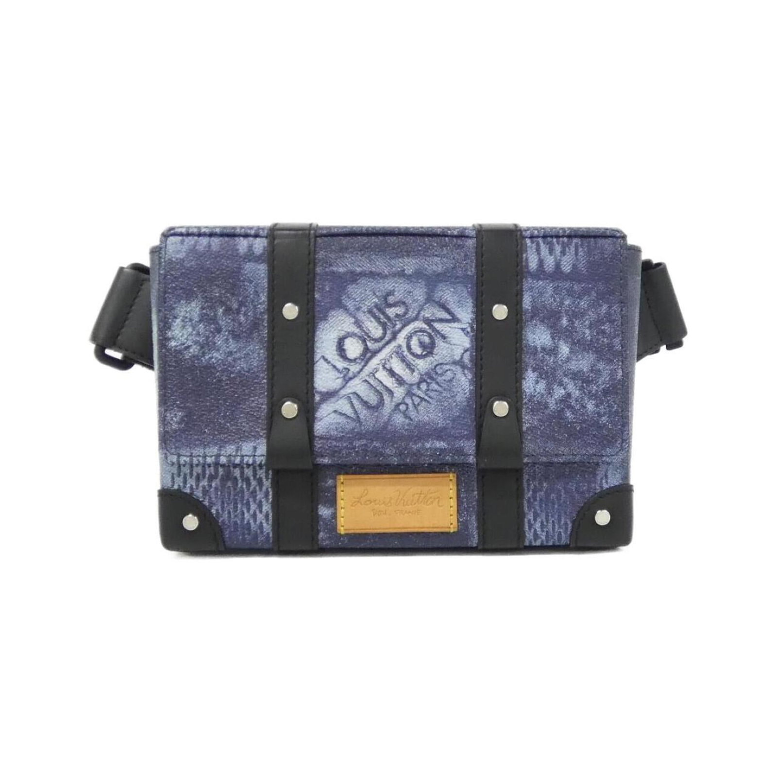 Coated Canvas Fanny Pack Louis Vuitton: Coated Canvas Fanny Pack Louis Vuitton Coated canvas fanny pack with a classic Louis Vuitton design, featuring a durable and water-resistant material. The marine color adds a touch of sophistication