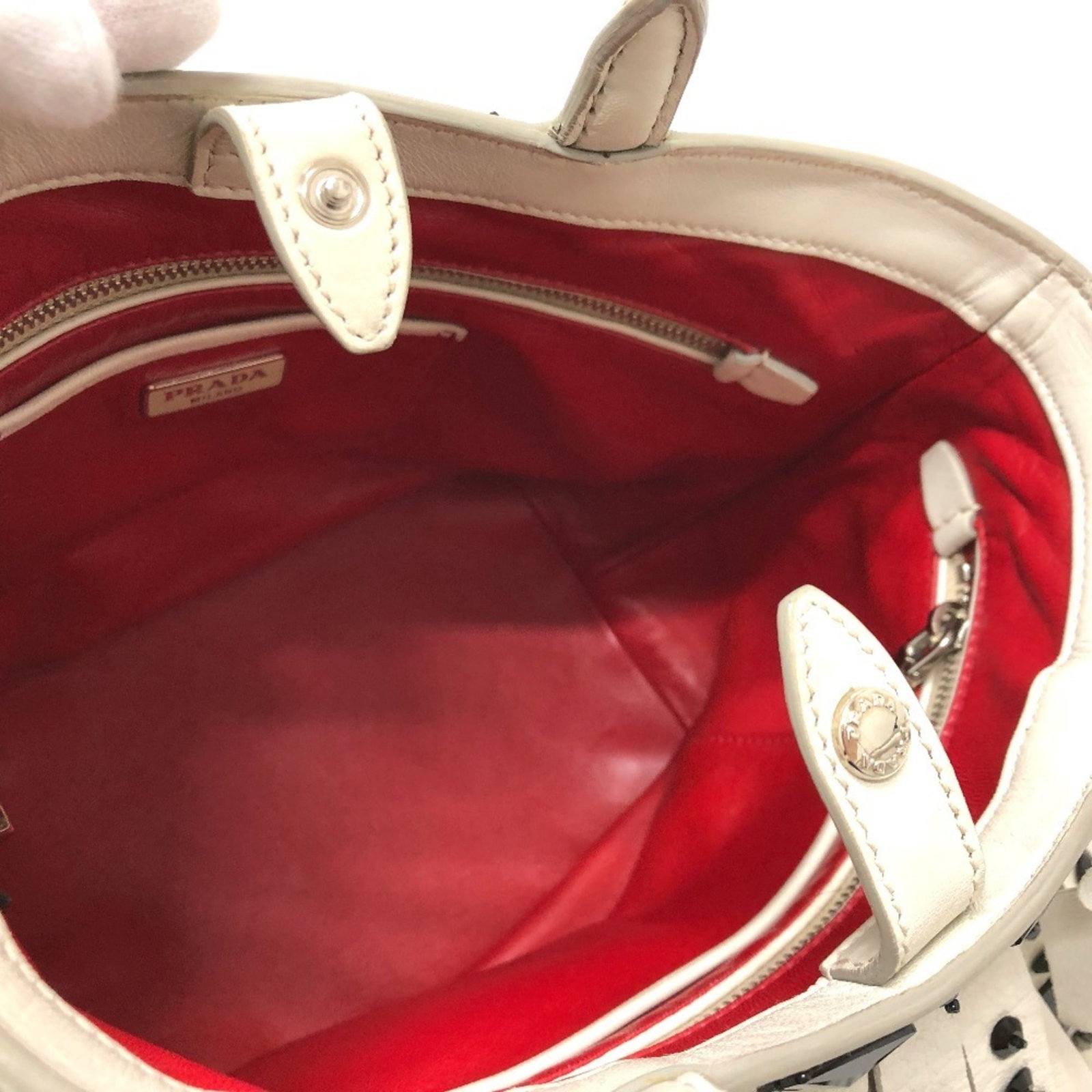Handbag Leather Prada - 12