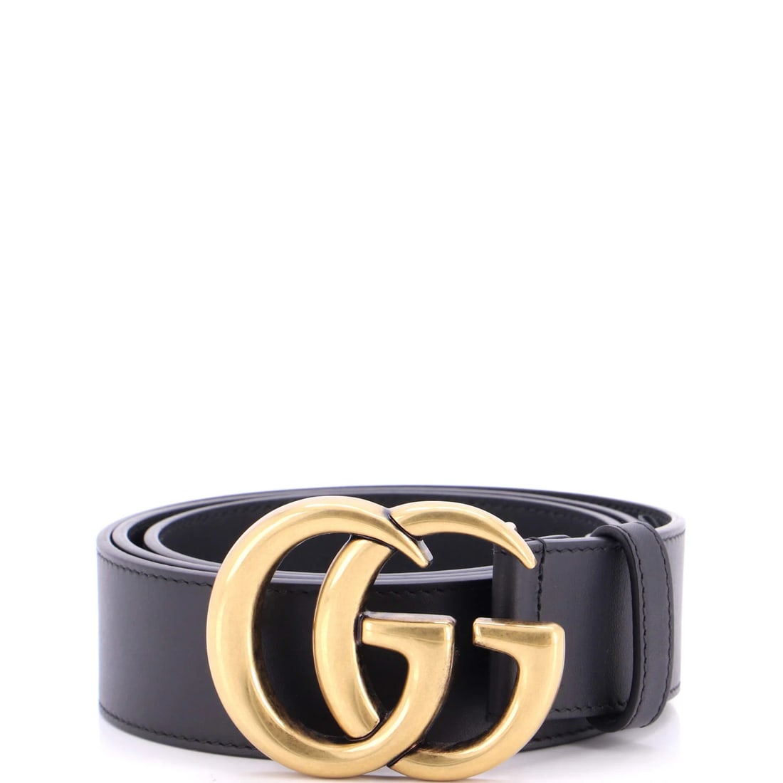 Gucci GG Marmont Leather Belt Wide: Gucci GG Marmont Leather Belt Wide Wide and stylish, this Gucci GG Marmont Leather Belt features a classic black leather exterior with aged gold hardware and a signature GG Marmont logo. The belt meas