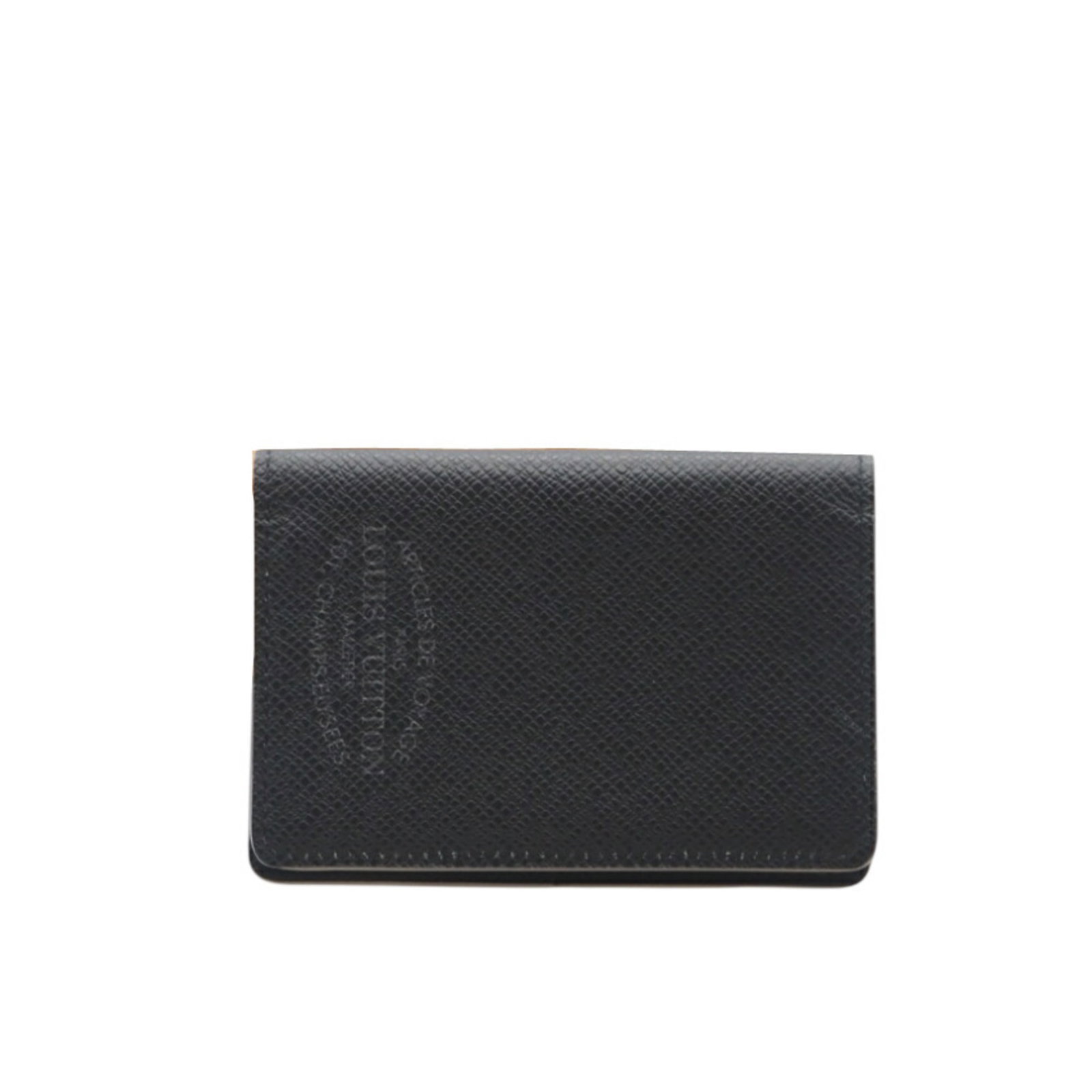 Card Case Leather Louis Vuitton: Card Case Leather Louis Vuitton Black or Gray Cowhide Leather Card Case from Louis Vuitton. Made from high-quality leather, this card case measures 11cm x 7.5cm x 1cm and weighs 50g. Its sleek design 