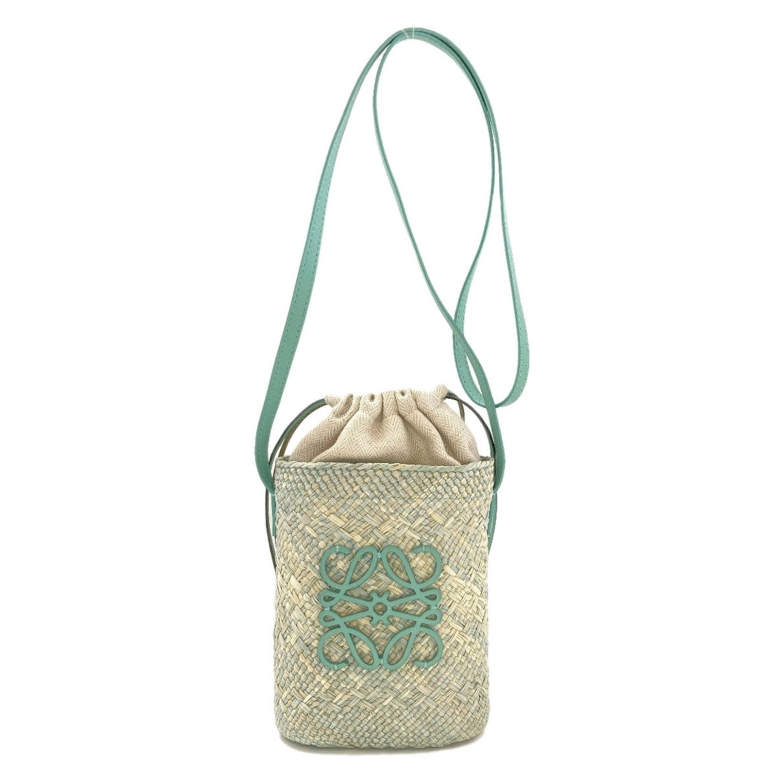 Shoulder Bag Leather: Shoulder Bag Leather This Loewe shoulder bag is crafted from high-quality calfskin leather, offering a rich green hue that adds a touch of sophistication to any outfit. With its compact size and sleek