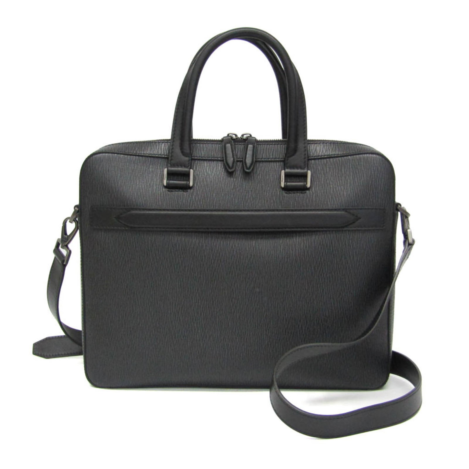 Handbag Briefcase Salvatore Ferragamo Leather: Handbag Briefcase Salvatore Ferragamo Leather This Salvatore Ferragamo leather briefcase is a stylish and functional piece, featuring a black leather exterior with a zipper closure and multiple