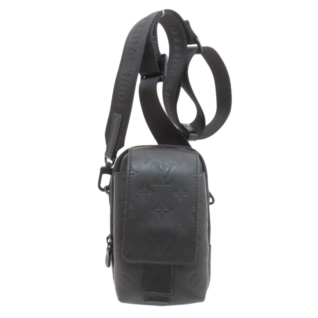 Monogram Shadow Louis Vuitton M81323 Double Phone Pouch Shoulder Bag: Monogram Shadow Louis Vuitton M81323 Double Phone Pouch Shoulder Bag Monogram Shadow Louis Vuitton M81323 Double Phone Pouch Shoulder Bag is a black shoulder bag with a monogram shadow exterior materi