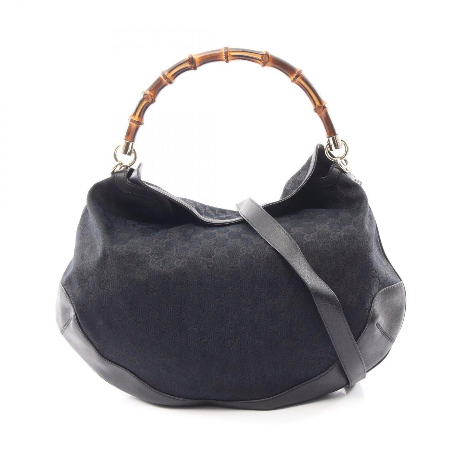 Canvas Leather Handbag Gucci: Canvas Leather Handbag Gucci Item Specifics: Brand: Gucci Type: Handbag Material: Canvas , Leather Color: Black Gender: Women Size (HxWxD): 35cm x 47cm x 14cm / 13.77'' x 18.5'' x 5.51'' Product Discl