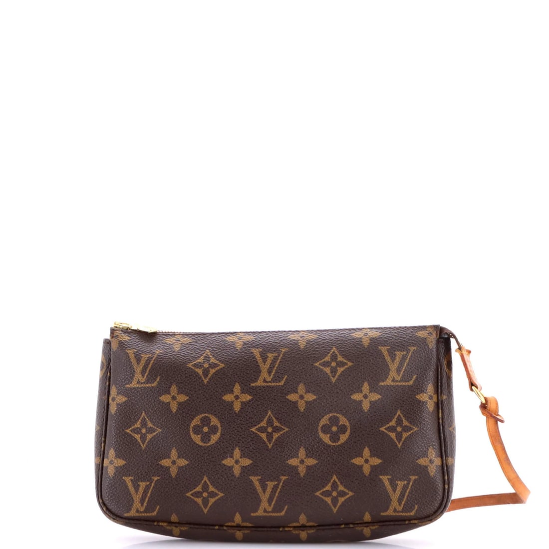Monogram Canvas Pochette Accessoires NM Louis Vuitton: Monogram Canvas Pochette Accessoires NM Louis Vuitton Brown Monogram Canvas Pochette Accessoires with Strap, featuring a classic Louis Vuitton design, with a canvas exterior and brown interior. The