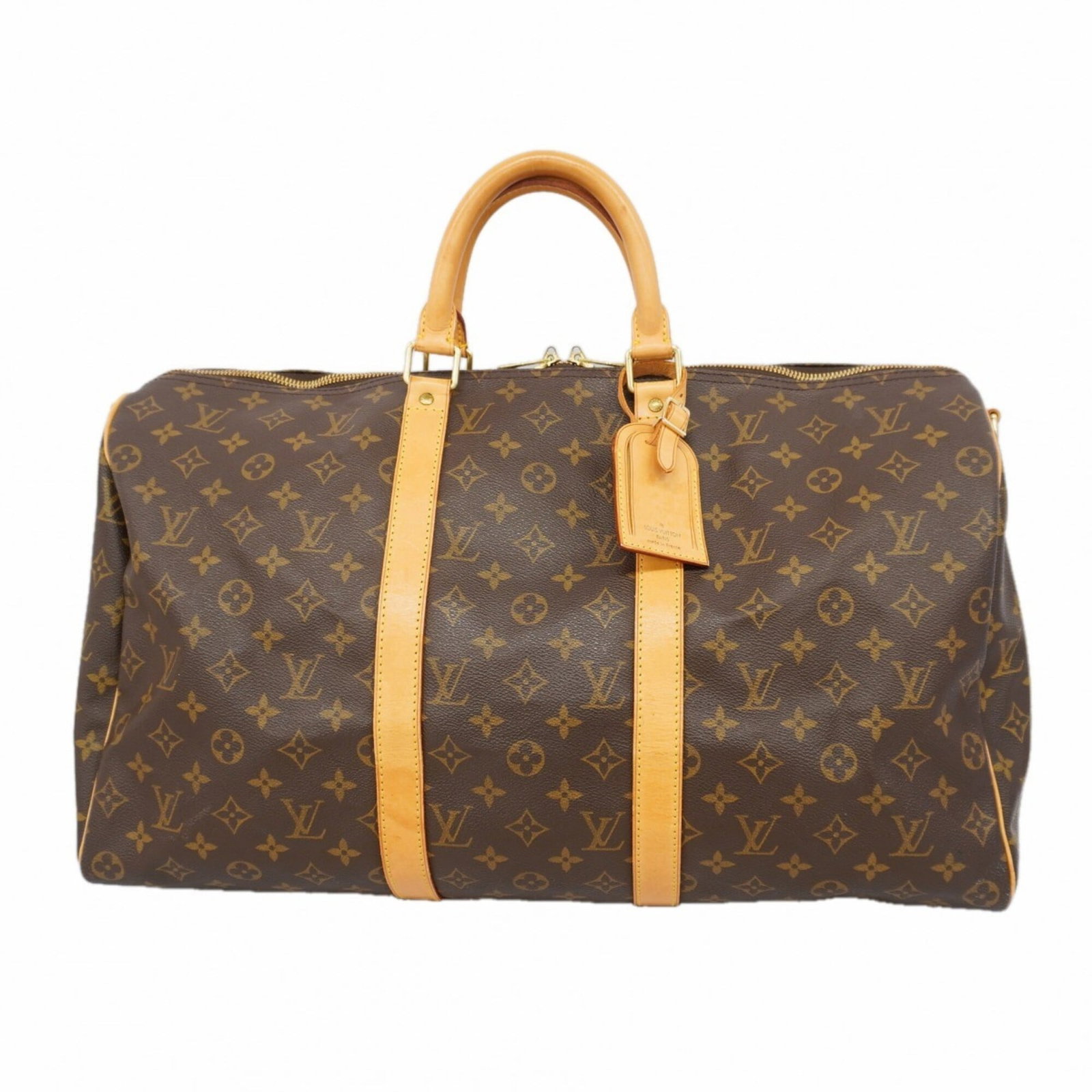 Boston Bag By Louis Vuitton: Boston Bag By Louis Vuitton Boston Bag By Louis Vuitton - A Timeless Classic. This iconic Boston bag from Louis Vuitton boasts a rich brown color and a spacious interior, measuring 29cm x 50cm x 23cm.