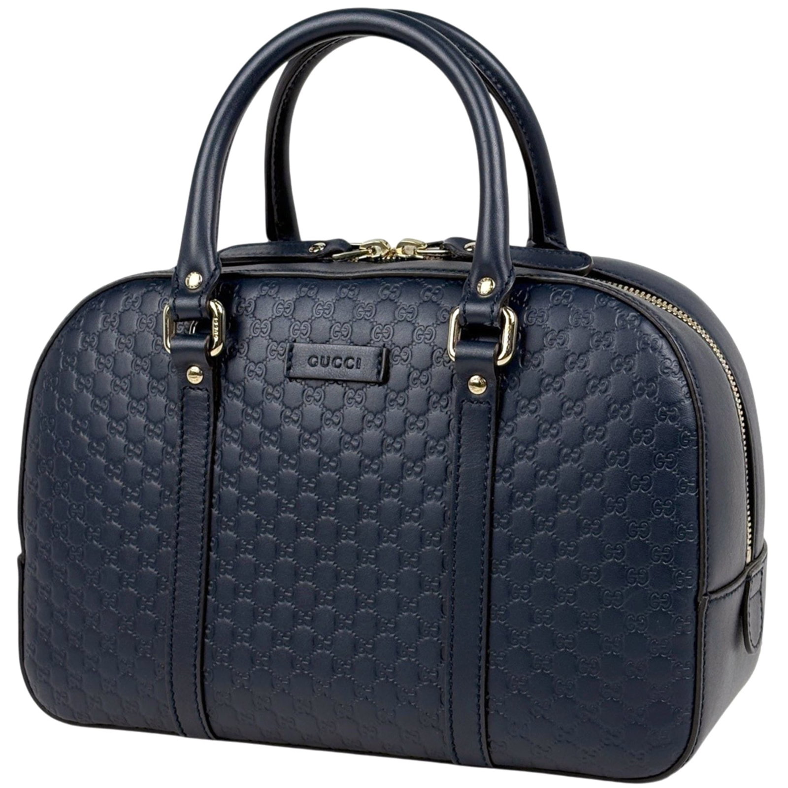 Handbag Leather Gucci: Handbag Leather Gucci Navy leather Gucci handbag with classic design, measuring 18cm x 26.5cm x 11cm. This stylish bag features high-quality leather construction and a timeless silhouette. Item