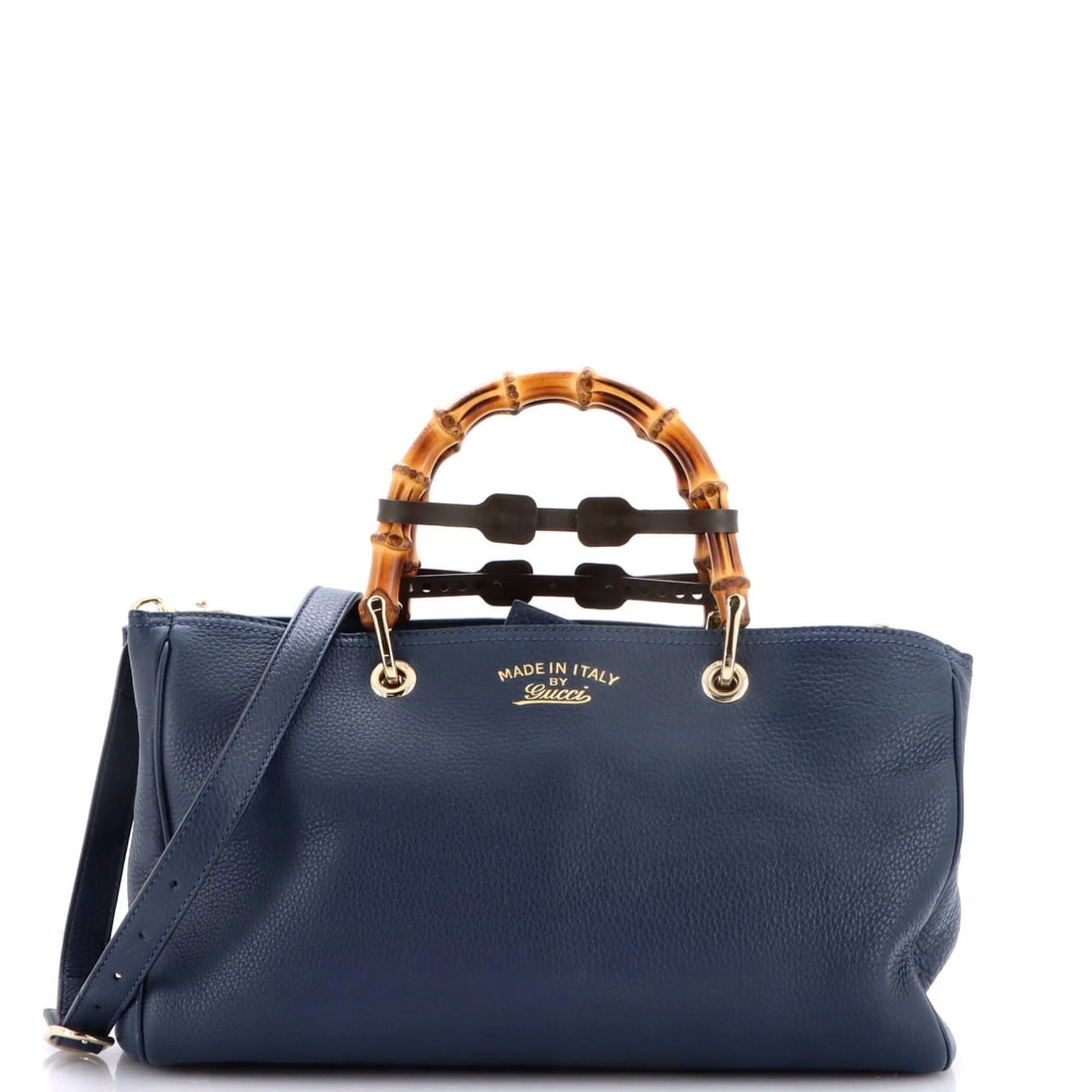Bamboo Shopper Tote Leather Gucci Medium: Bamboo Shopper Tote Leather Gucci Medium The Gucci Bamboo Shopper Tote Leather Medium is a stylish and practical bag, featuring a medium size with a blue exterior and neutral interior. Its leather ext