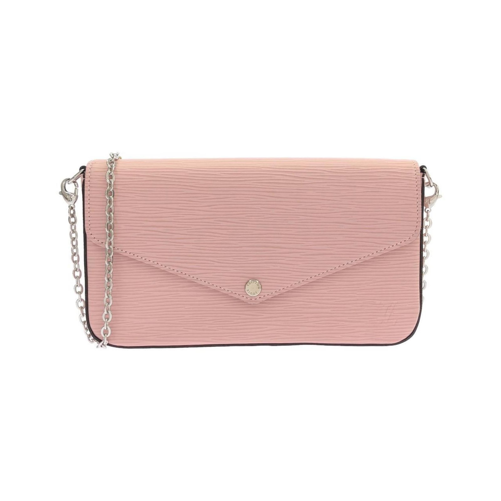 Pochette Leather Shoulder Bag Louis Vuitton: Pochette Leather Shoulder Bag Louis Vuitton Calf leather Rose ballerine Louis Vuitton Pochette shoulder bag with silver hardware, featuring a classic design and elegant rose ballerine color. This