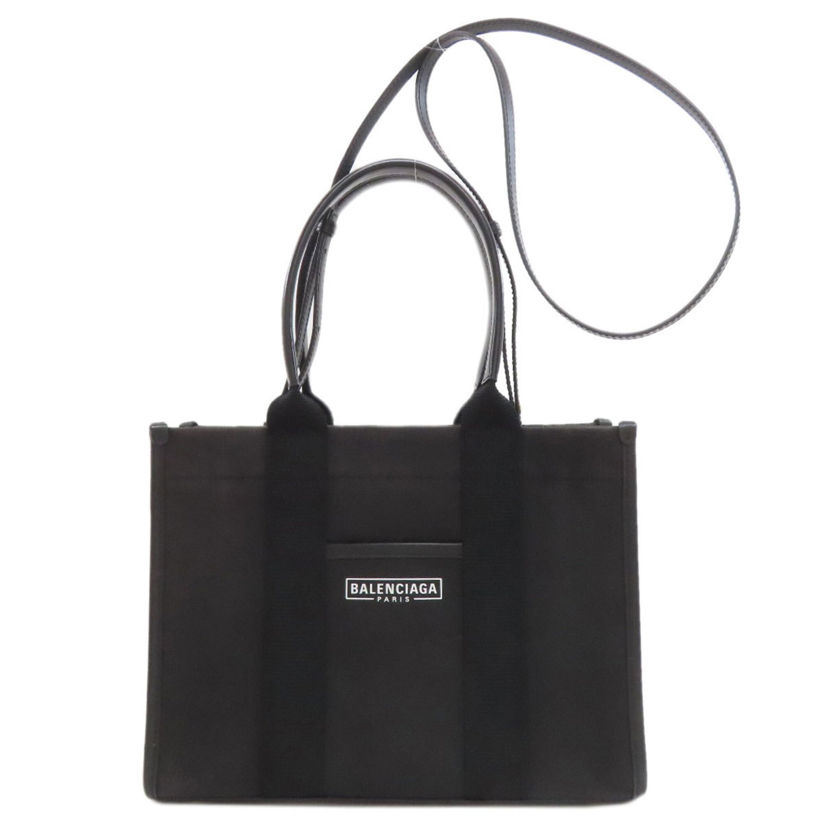 Canvas Handbag Balenciaga: Canvas Handbag Balenciaga Canvas Balenciaga Handbag. Made from canvas, this black handbag features a signature style with a 37cm handle and adjustable strap length. The bag measures 21cm x 28cm x 11cm