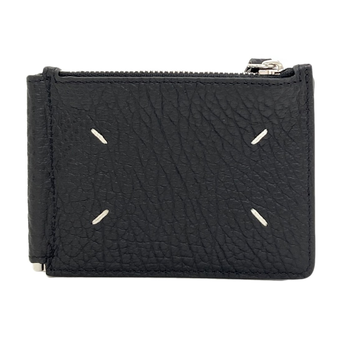 4 stitches bifold wallet with coin pocket from Maisonmargiela: 4 stitches bifold wallet with coin pocket from Maisonmargiela Black leather bifold wallet with a coin pocket, designed by MaisonMargiela, features a simple and classic design. The open closure allows