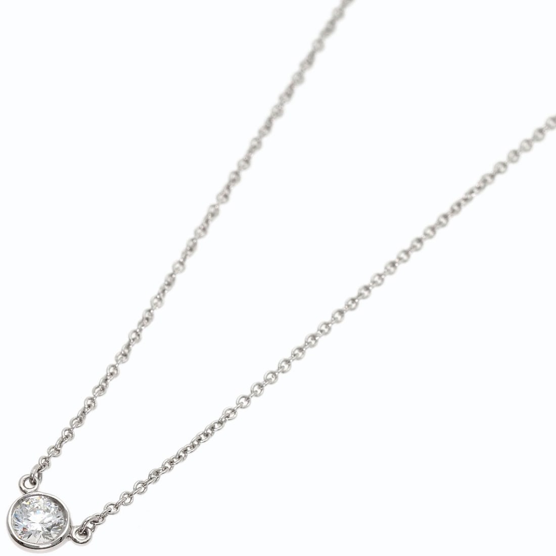 Tiffany&Co. By The Yard Diamond H-Vs1-Ex Necklace Platinum Pt950: Tiffany&Co. By The Yard Diamond H-Vs1-Ex Necklace Platinum Pt950 Tiffany&Co.'s By The Yard Diamond H-Vs1-Ex Necklace is a stunning piece featuring a platinum setting and a 0.21ct diamond. This elegant