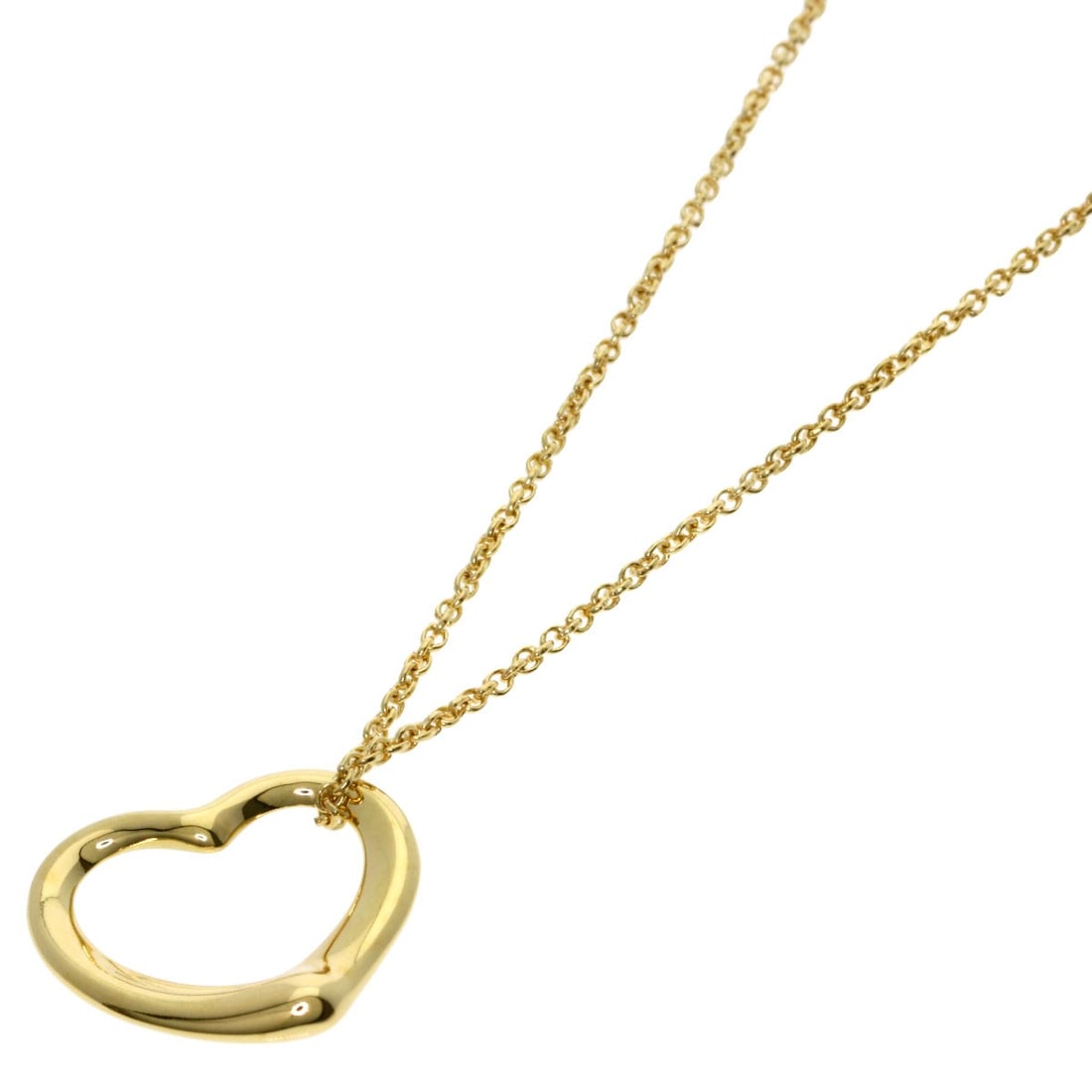 Yellow Gold Necklace Tiffany&Co Open Heart K18: Yellow Gold Necklace Tiffany&Co Open Heart K18 Yellow Gold Necklace Tiffany&Co Open Heart K18 is a stunning piece featuring K18 yellow gold material and an open exterior design. Measuring 15.7 inches 