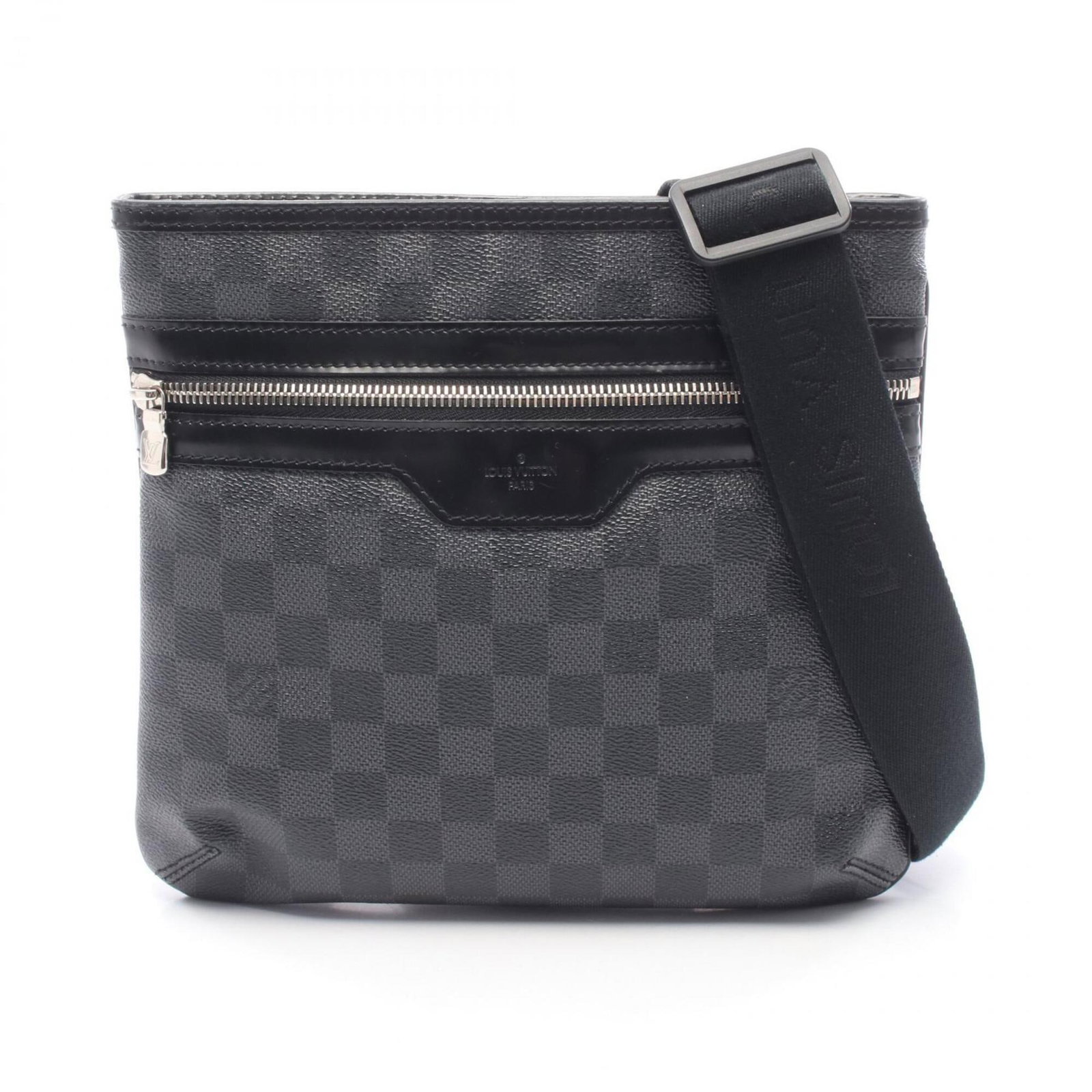 Louis Vuitton Handbag Shoulder Bag Coated Canvas Leather: Louis Vuitton Handbag Shoulder Bag Coated Canvas Leather Coated canvas and leather combine in this sleek Louis Vuitton shoulder bag, measuring 23.5cm x 26cm x 2.5cm. The black color provides a