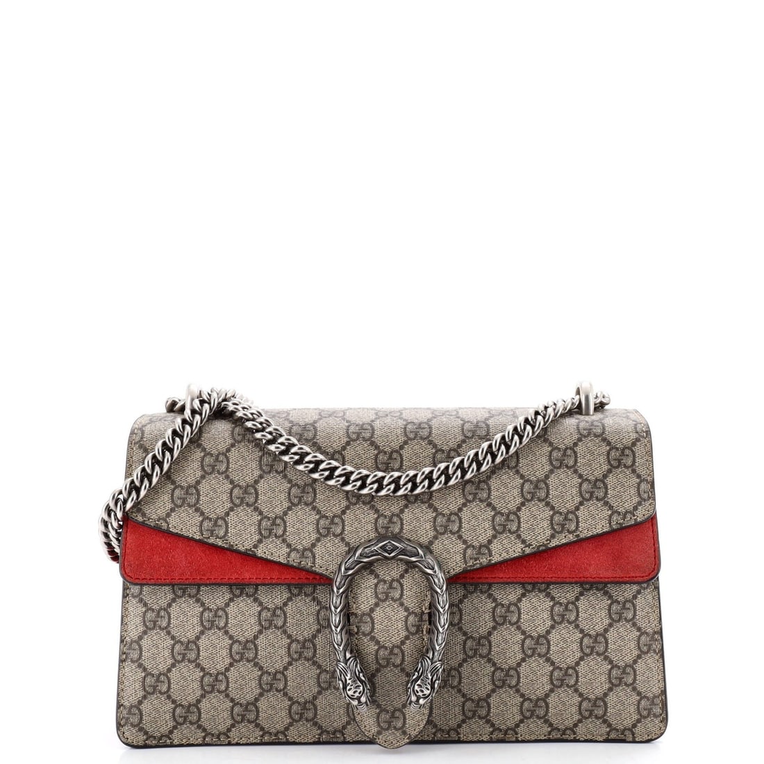 Small coated canvas bag GG Gucci Dionysus: Small coated canvas bag GG Gucci Dionysus Small GG Gucci Dionysus bag in brown coated canvas, featuring a classic shoulder design with a 15" strap drop and 8.5" handle drop, measuring 6" tall and 10" 