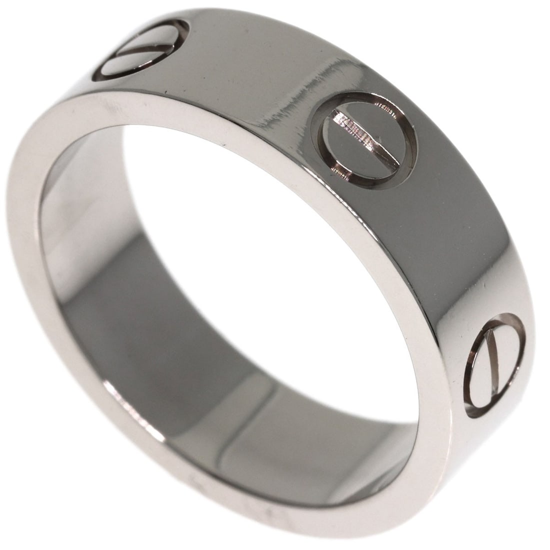 Cartier Love Ring #52 Ring K18 White Gold: Cartier Love Ring #52 Ring K18 White Gold K18 White Gold Cartier Love Ring #52 is a sleek and modern ring featuring a signature that bears a mark of authenticity. This Cartier Love Ring #52 is crafted