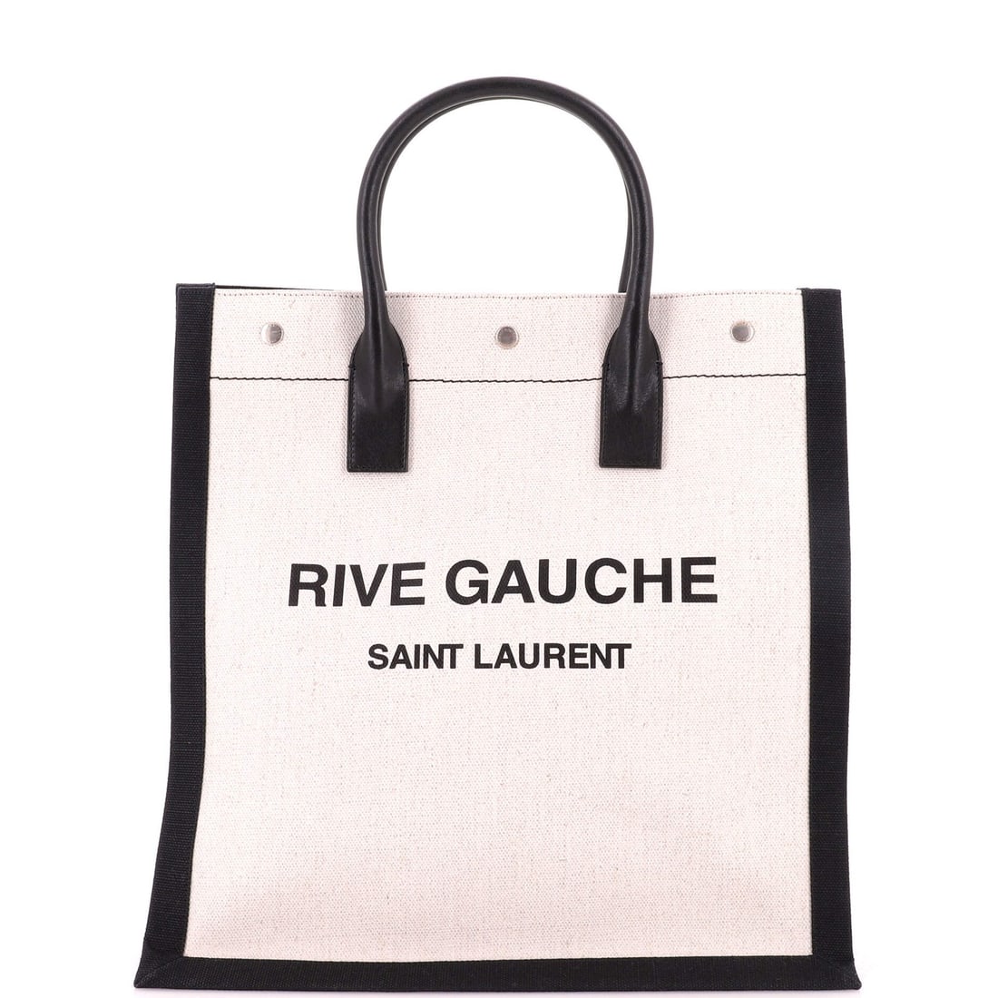 Tote Shopper Saint Rive Gauche Tall Canvas: Tote Shopper Saint Rive Gauche Tall Canvas Tall and timeless, this Saint Rive Gauche Tall Canvas tote shopper boasts a neutral exterior with minor creases and corner wear, while its interior boasts a