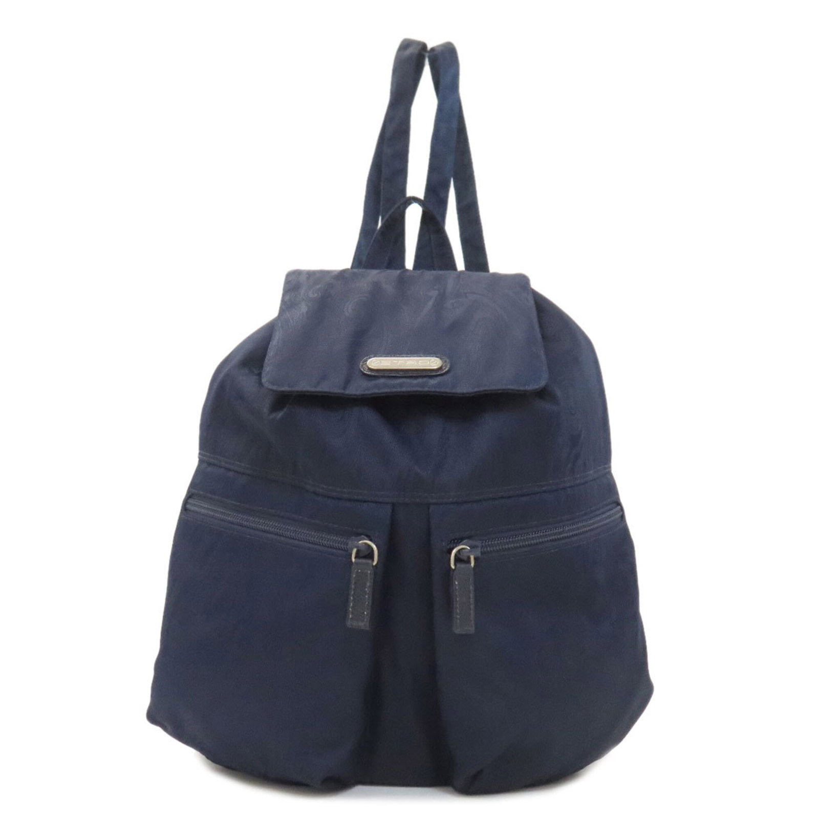 Women'S Nylon Backpack Paisley Pattern Daypack: Women'S Nylon Backpack Paisley Pattern Daypack Navy blue nylon backpack with a classic paisley pattern, offering a stylish and versatile daypack for daily use. Measuring 35cm x 27cm x 12cm, it provide