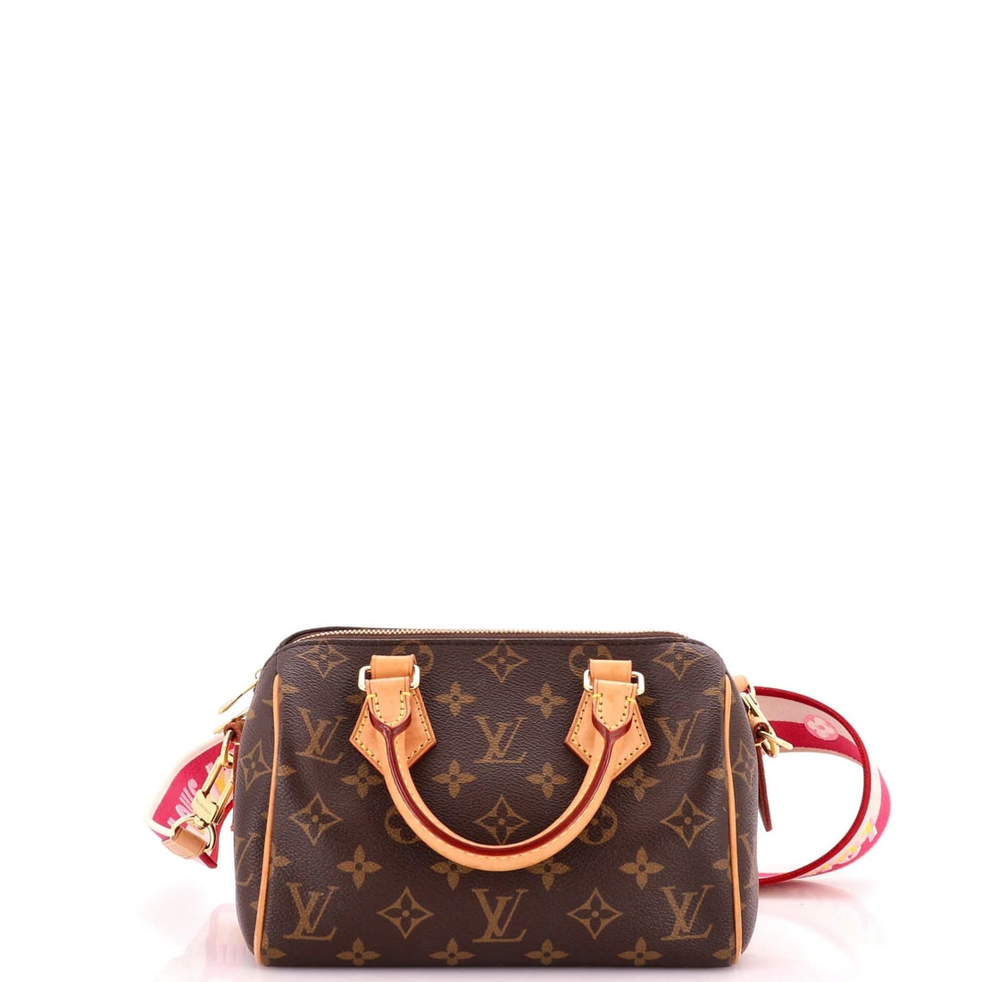 Monogram Canvas Louis Vuitton Speedy Bandouliere Bag 20: Monogram Canvas Louis Vuitton Speedy Bandouliere Bag 20 Brown Monogram Canvas Louis Vuitton Speedy Bandouliere Bag 20 with Gold Hardware and Red Interior, featuring a classic cross body design. This