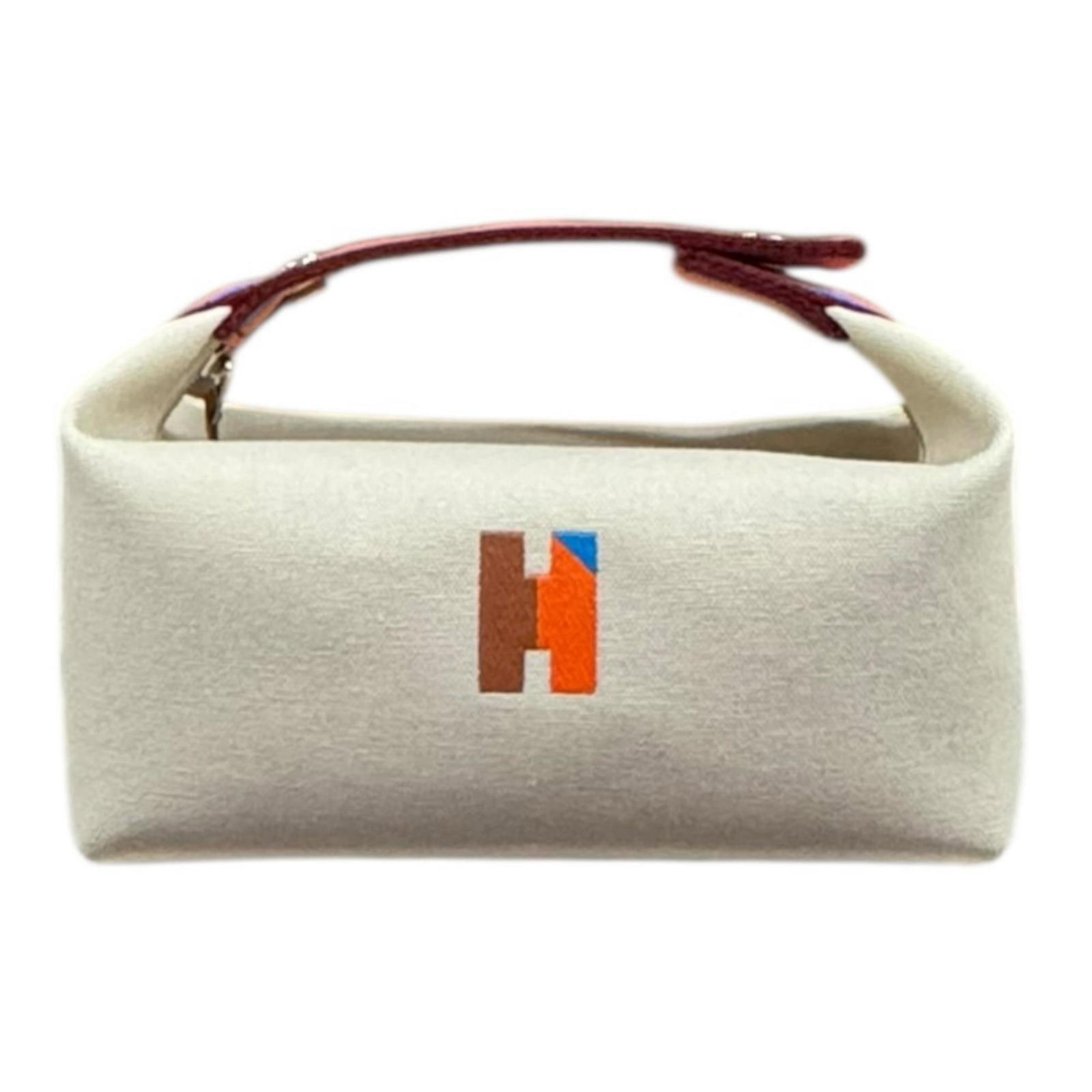 Handbag Cotton Hermes: Handbag Cotton Hermes Cotton Handbag from Hermes, crafted in France, features a vibrant blue and multi-color design, with a natural and orange accent. This stylish bag measures 17cm x 21cm x 12cm,