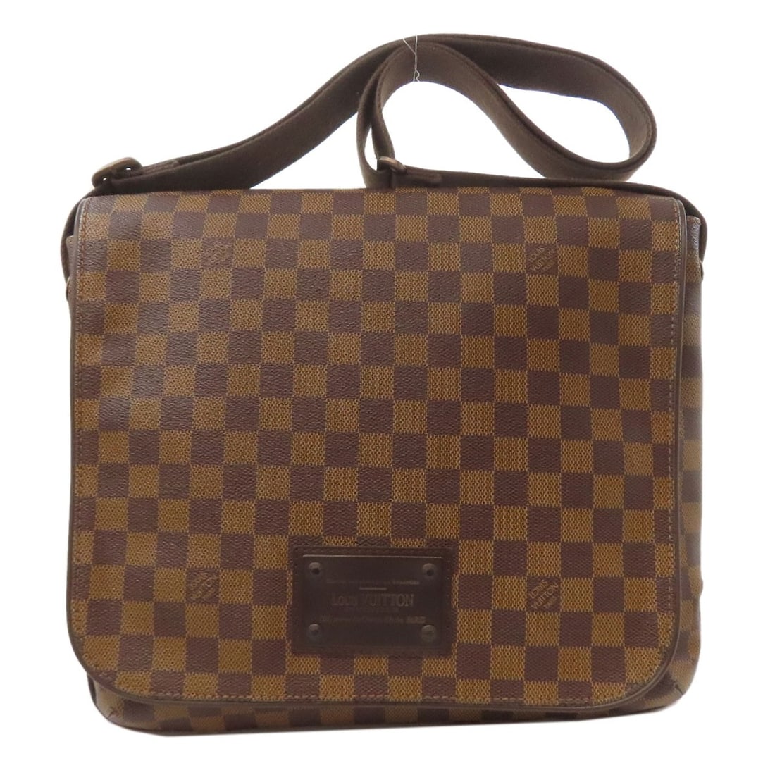 Louis Vuitton N51211 Brooklyn Mm Shoulder Bag Damier Canvas: Louis Vuitton N51211 Brooklyn Mm Shoulder Bag Damier Canvas Brown Damier canvas exterior, a classic design element of the iconic Louis Vuitton style, is showcased in this N51211 Brooklyn Mm Shoulder
