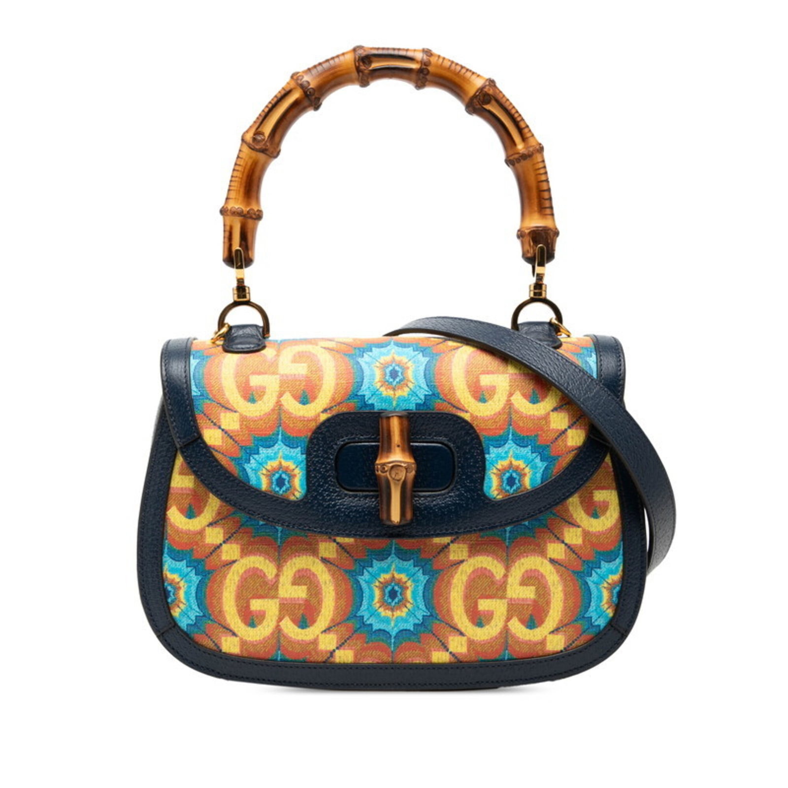 Gucci Handbag Shoulder Bag Pvc Leather: Gucci Handbag Shoulder Bag Pvc Leather Gucci Handbag Shoulder Bag Pvc Leather is a vibrant, multi-colored shoulder bag made from PVC and leather. Measuring 18.5cm x 26.5cm x 8.5cm, it features a