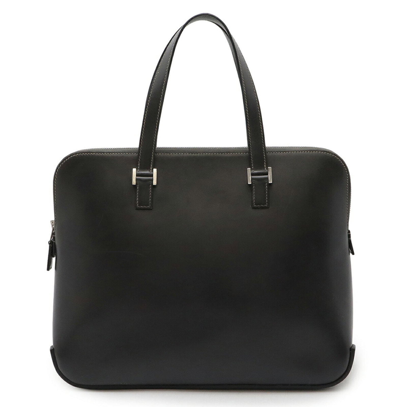 Calf Leather Box Tote Bag Handbag Hermes: Calf Leather Box Tote Bag Handbag Hermes Box calf leather construction provides a sturdy and durable base for this dark gray tote bag, while its classic design and timeless appeal make it a versatile
